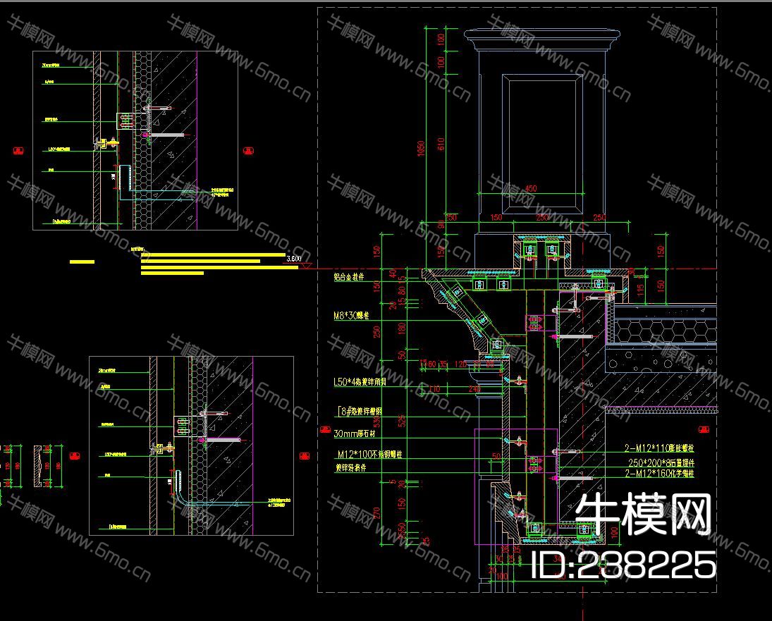 干挂大理石CAD节点图