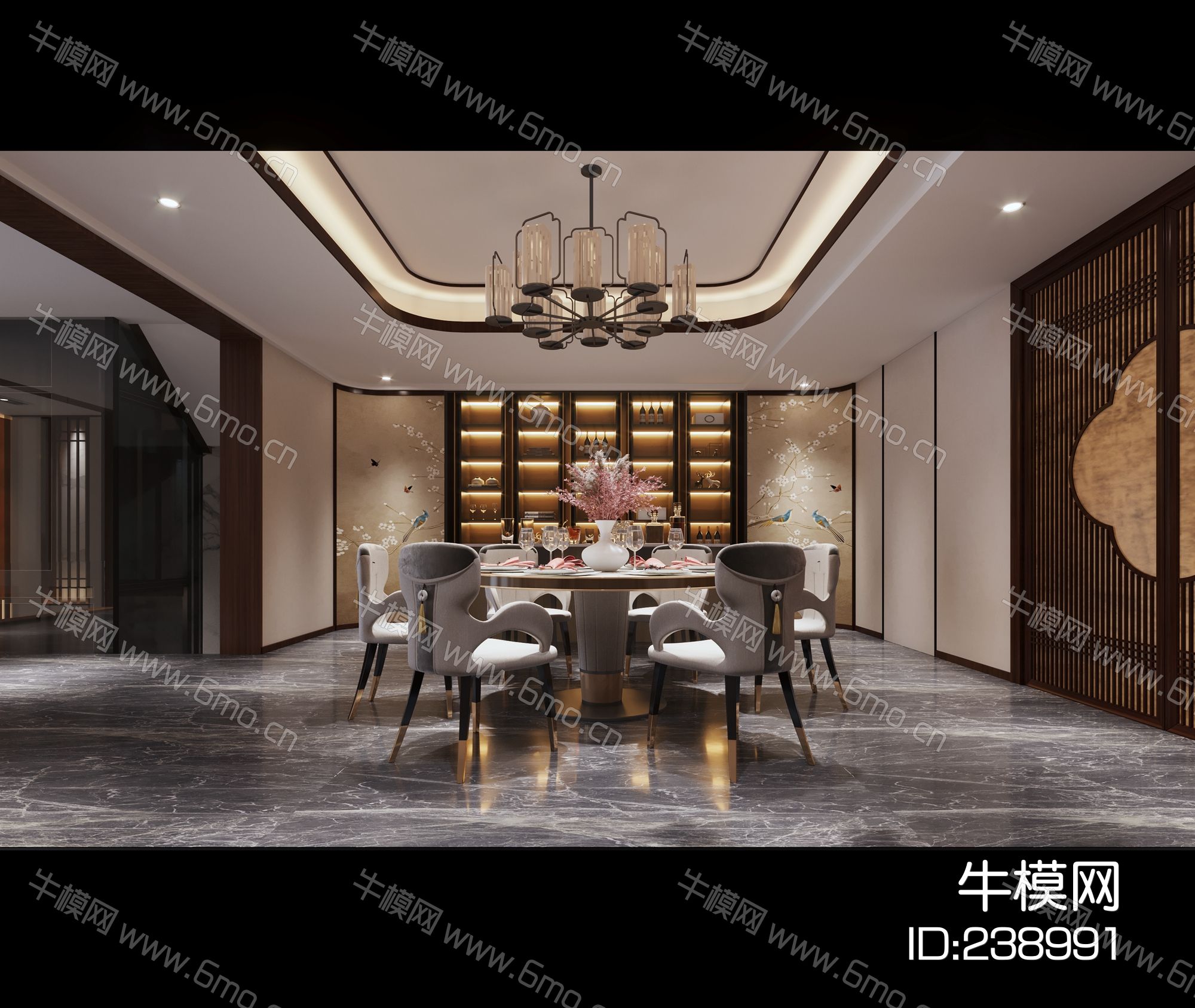 星汇金沙新中式别墅施工图效果图