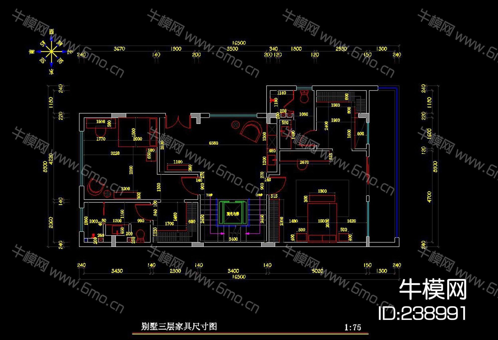 星汇金沙新中式别墅施工图效果图
