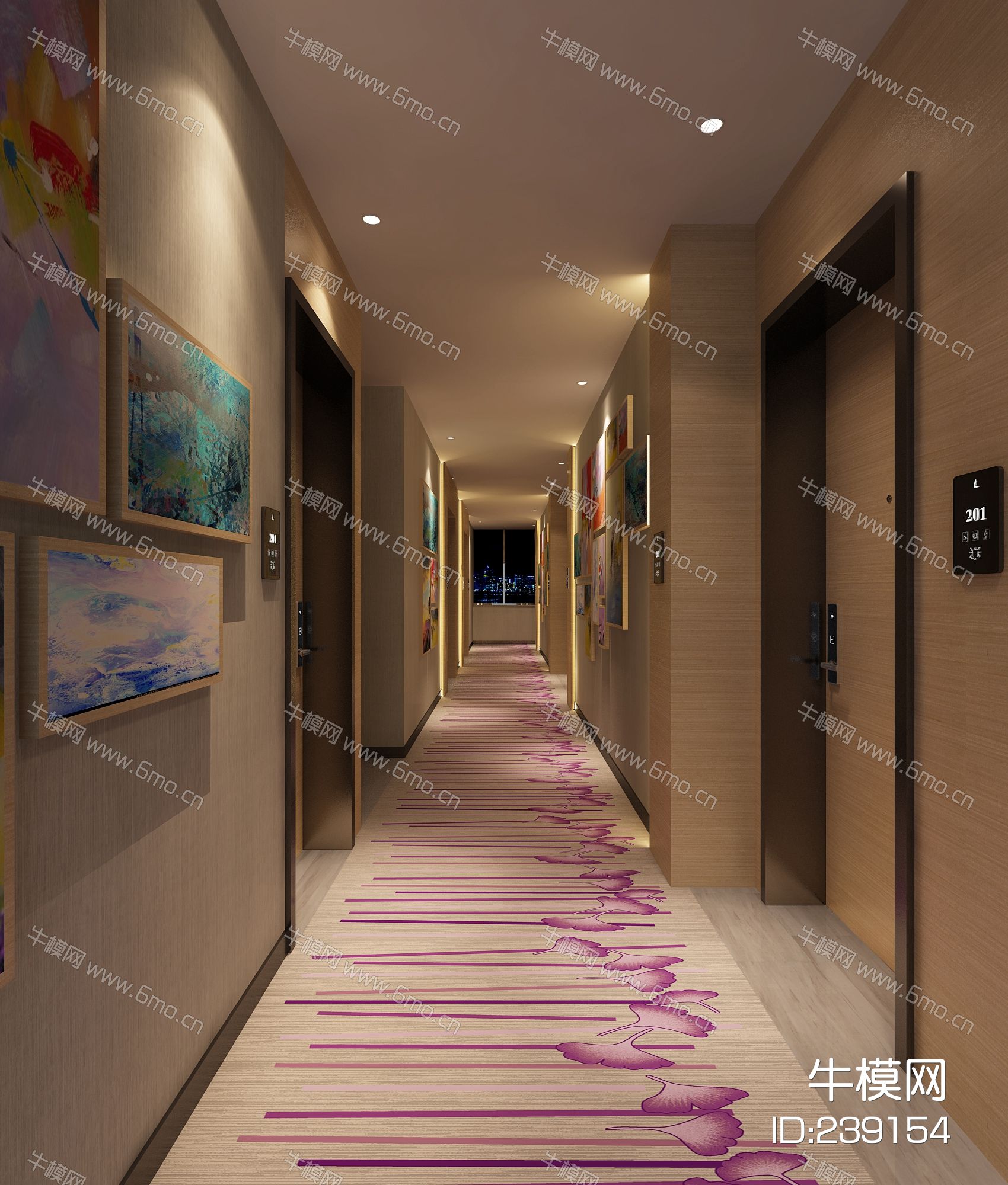 麗枫酒店上海花木店大堂客房施工图效果图