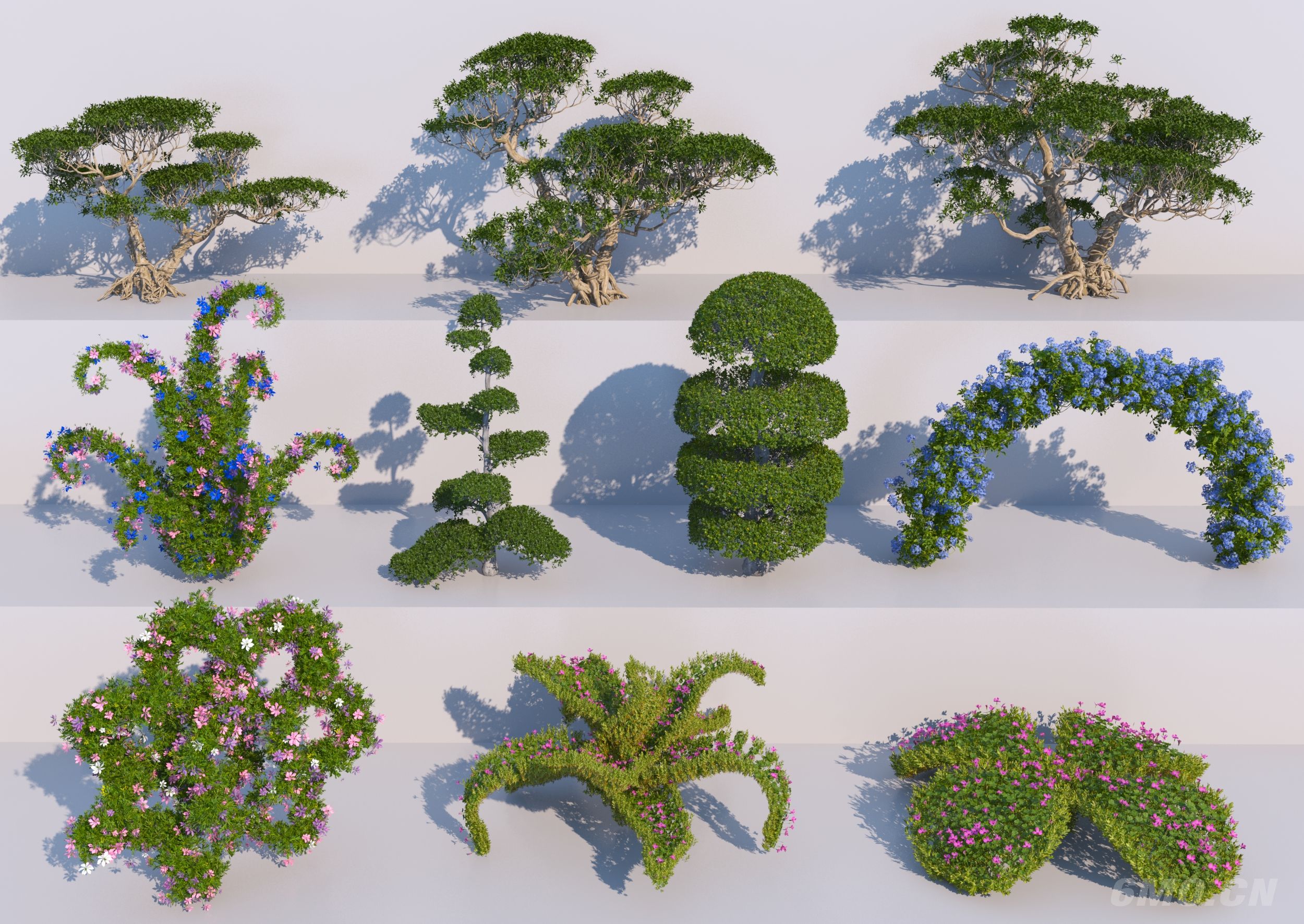 现代灌木3D模型