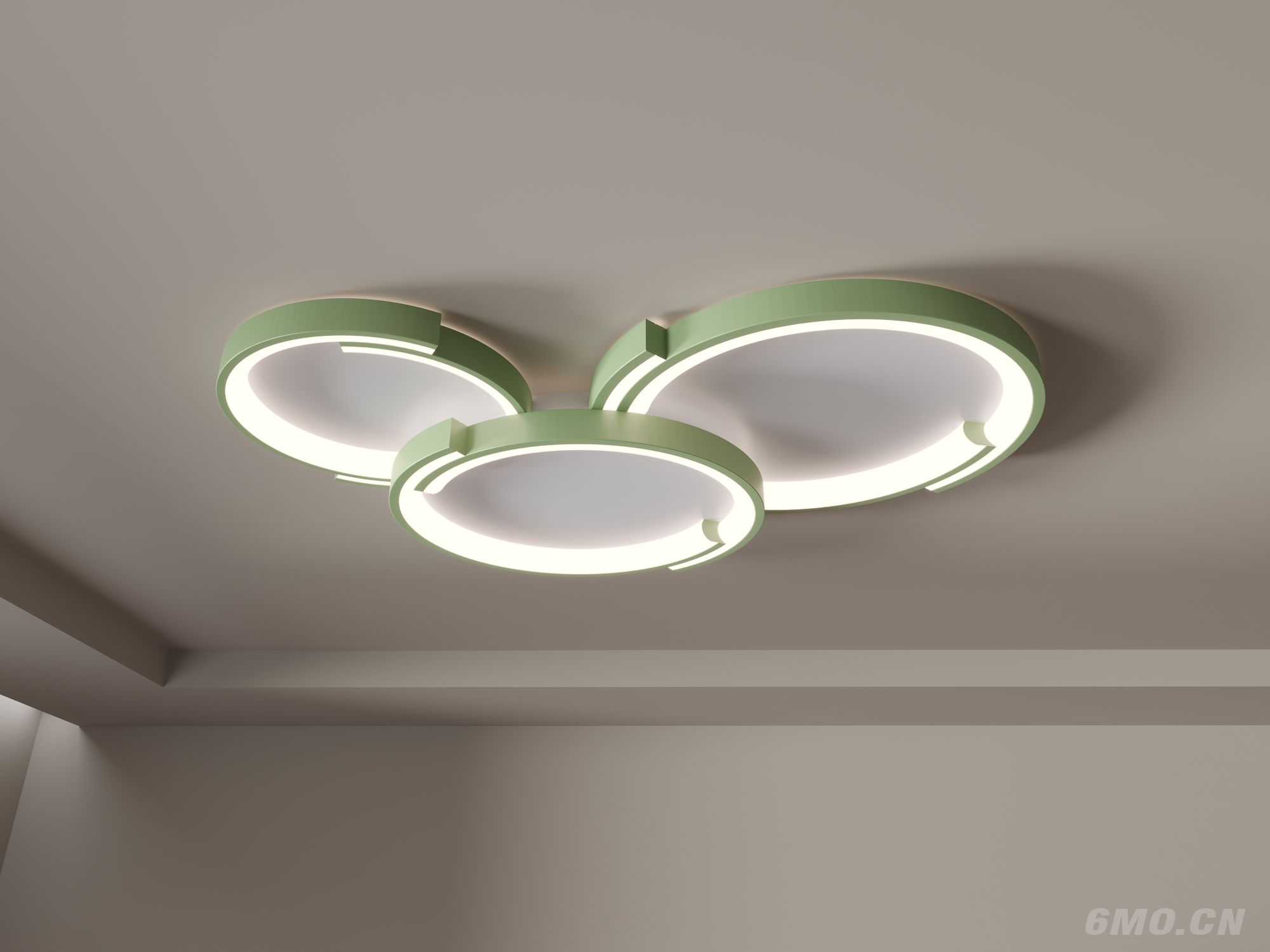 卧室灯 吸顶灯 现代简约 大气圆形 主卧客厅房间灯 3d模型组合
