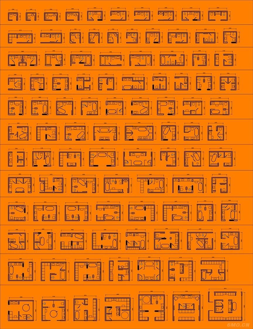 100个卫生间布局模块