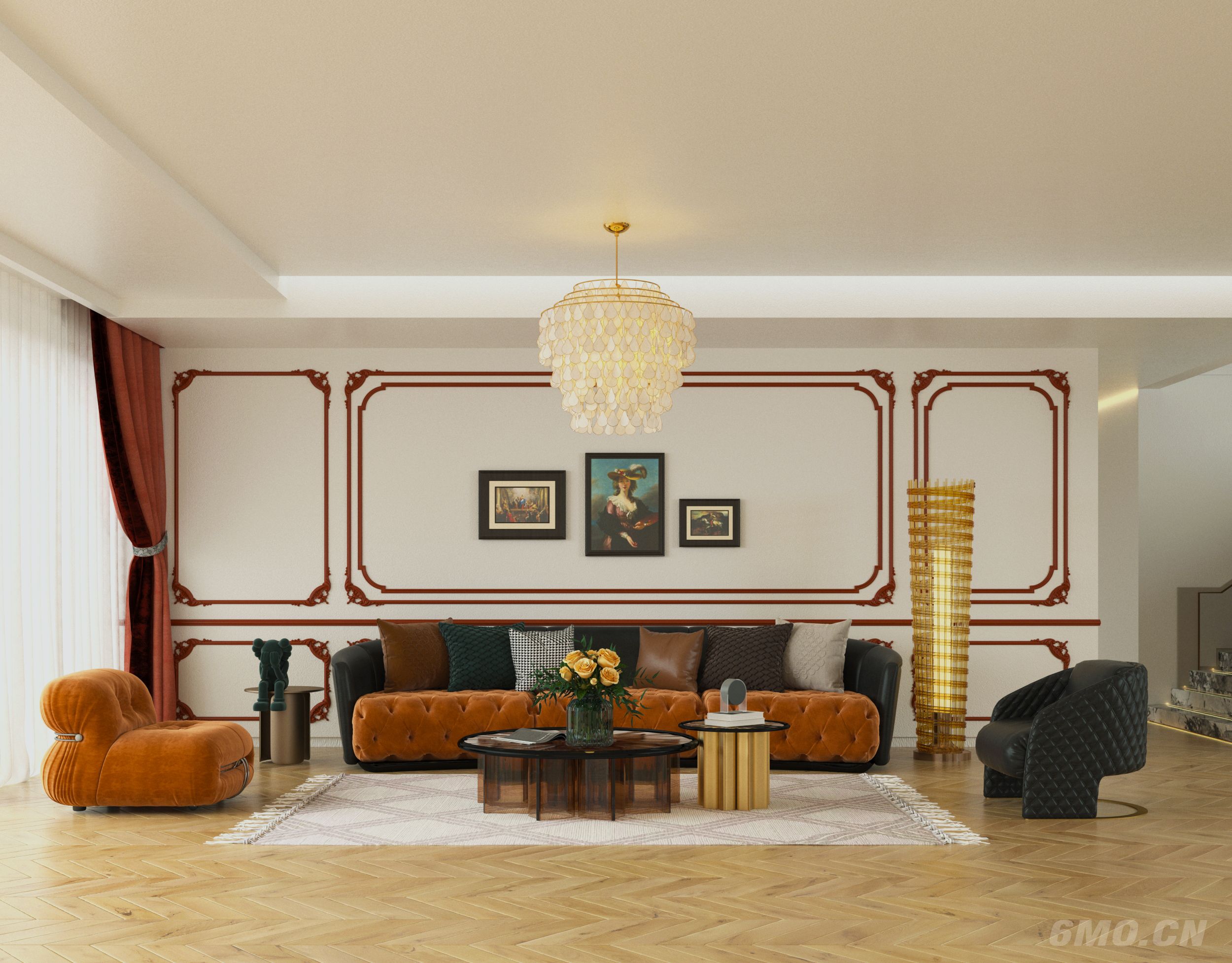 轻法式客厅沙发组合组合