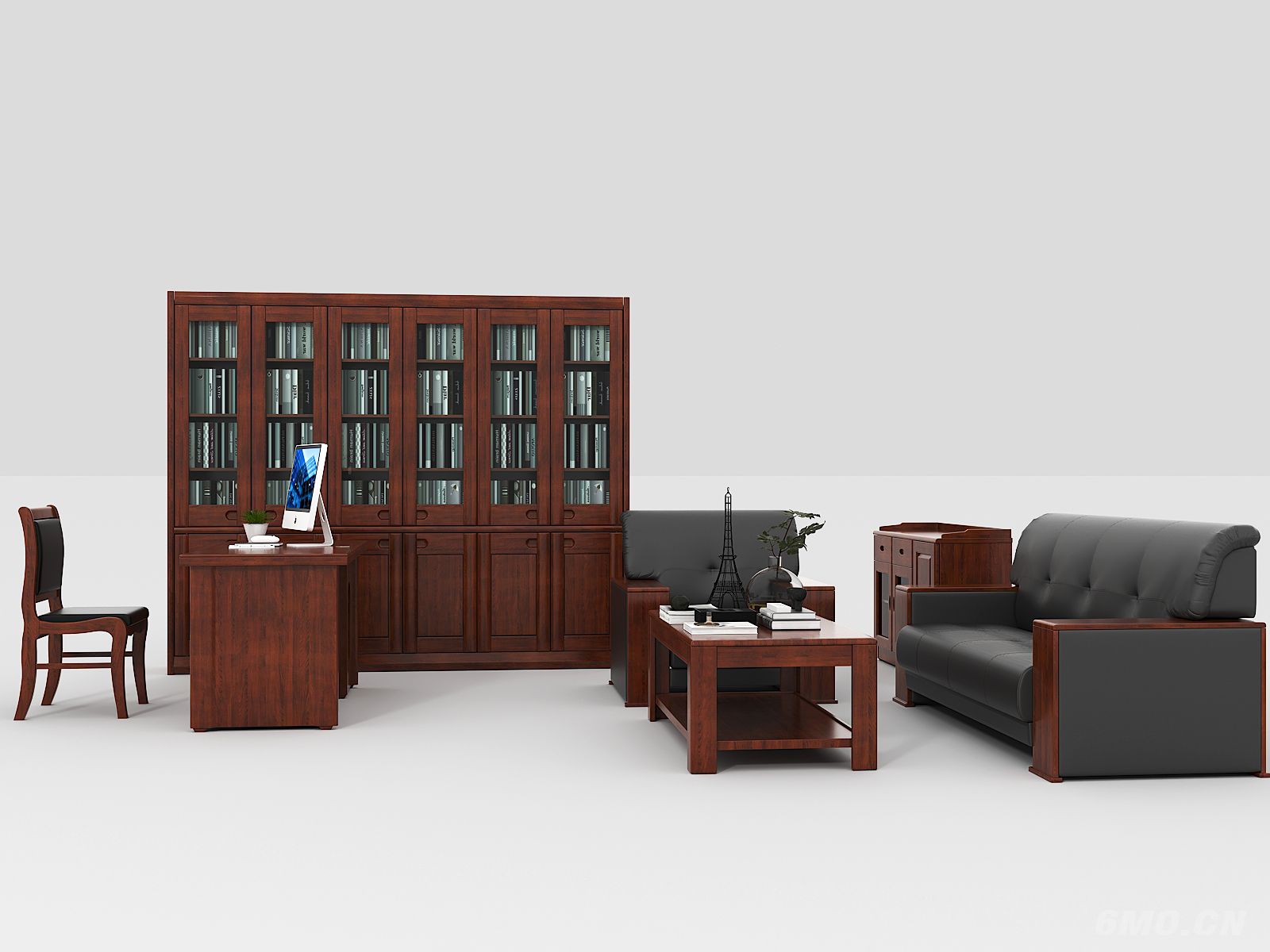 新中式党政机关办公室家具组合，书柜，员工办公桌椅，沙发茶几组合