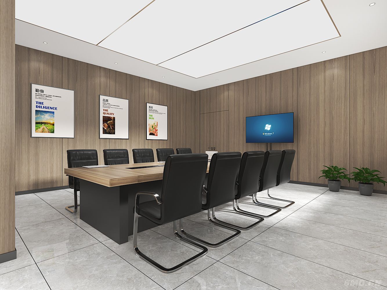 会议室，多媒体室，会议桌椅组合，实木皮沙发