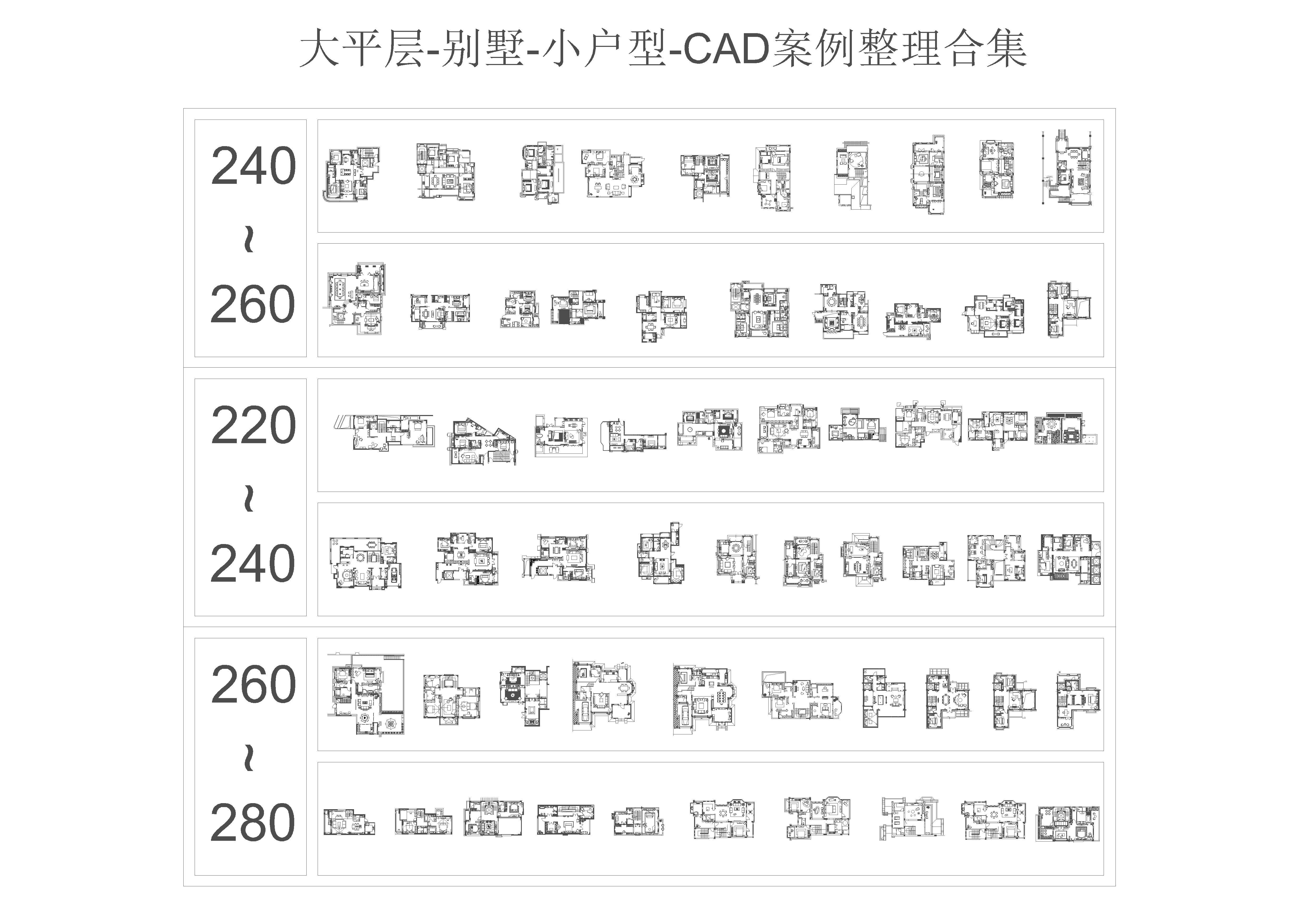 大平层-别墅-小户型-CAD平面图案例整理合集