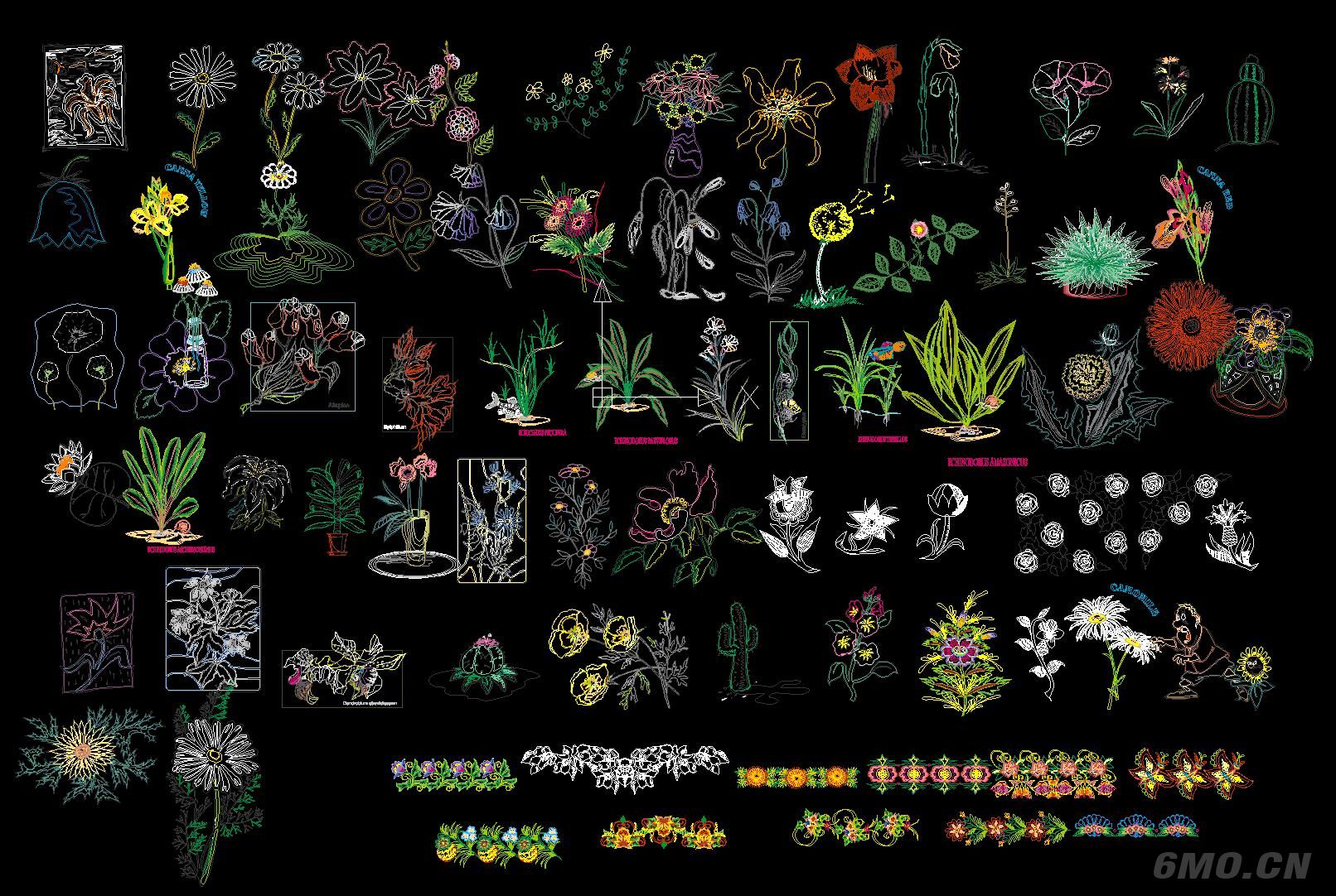 瓜果蔬菜花卉美食CAD