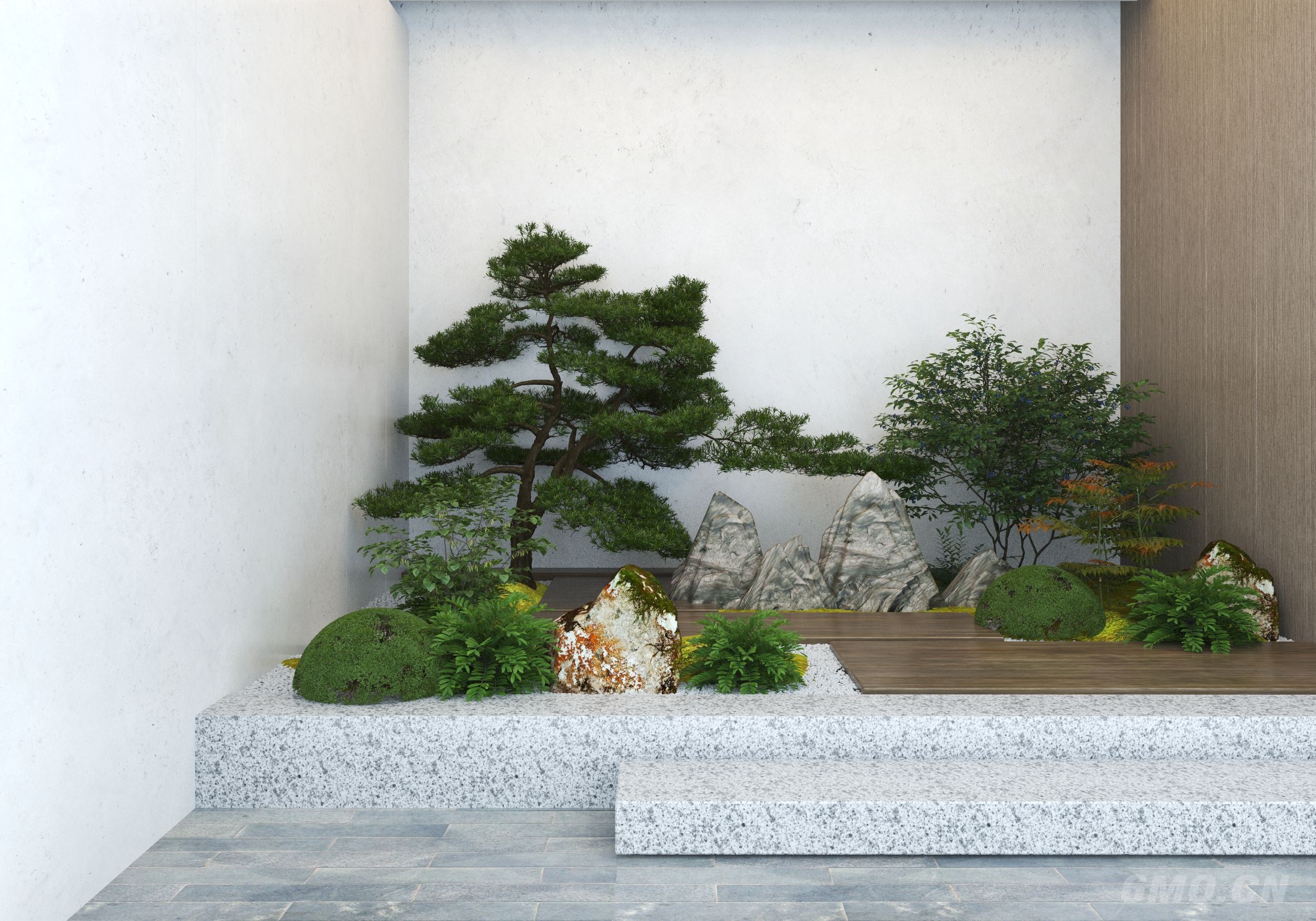新中式禅意庭院小品3D模型