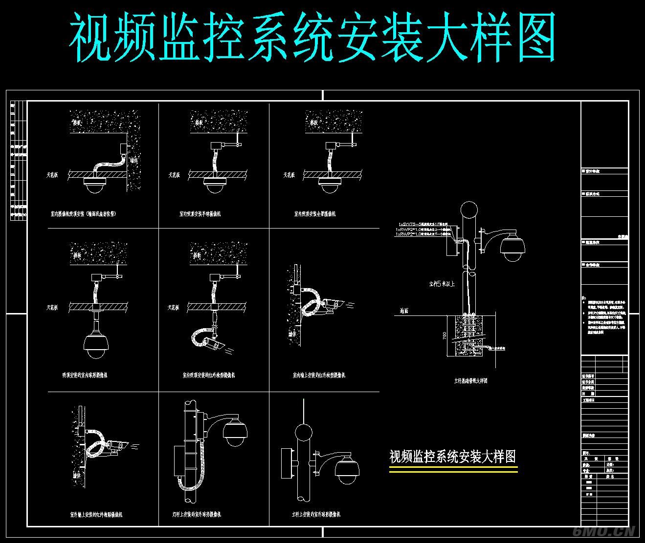 视频监控安装CAD大样图