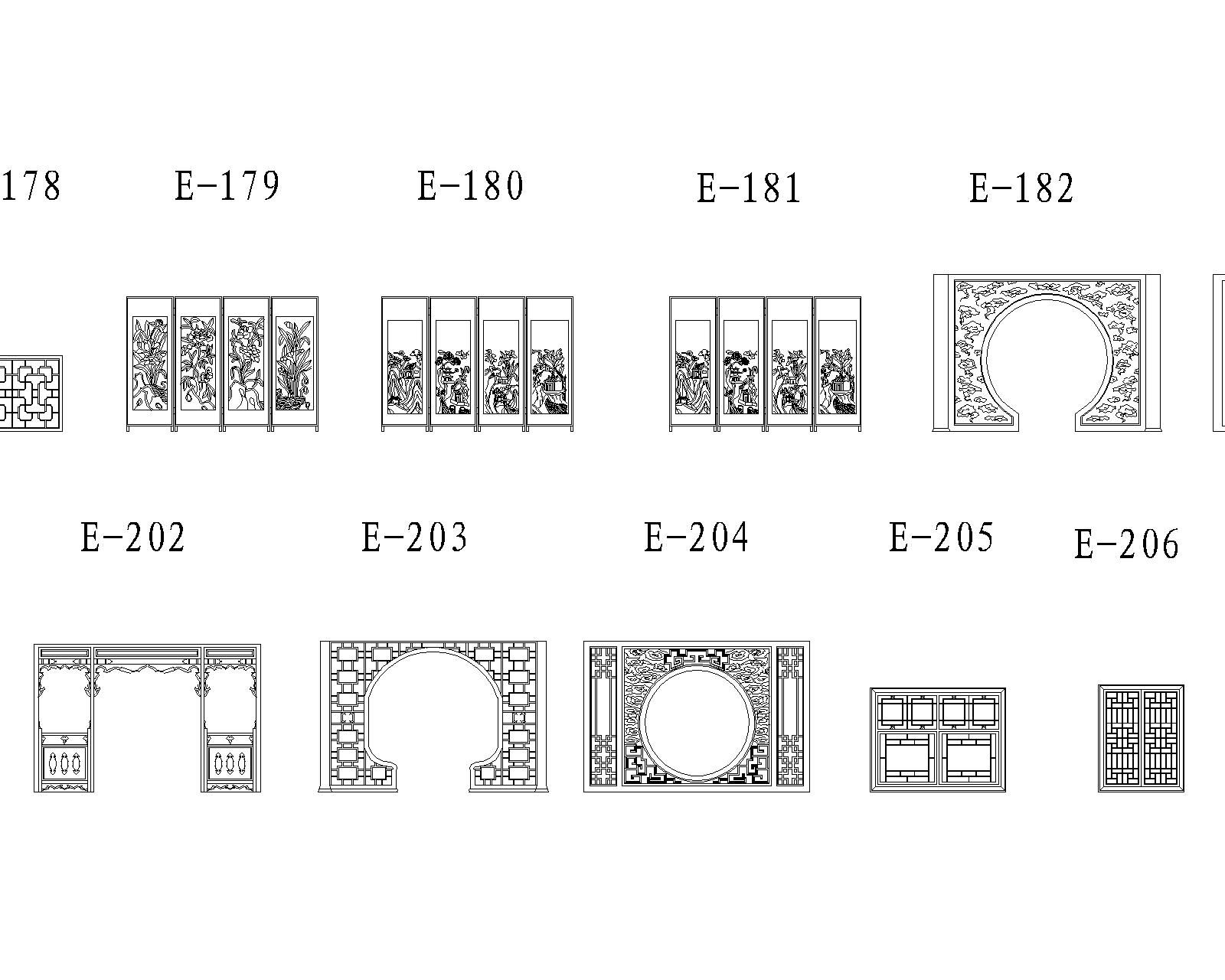 中式元素家具及花格图库