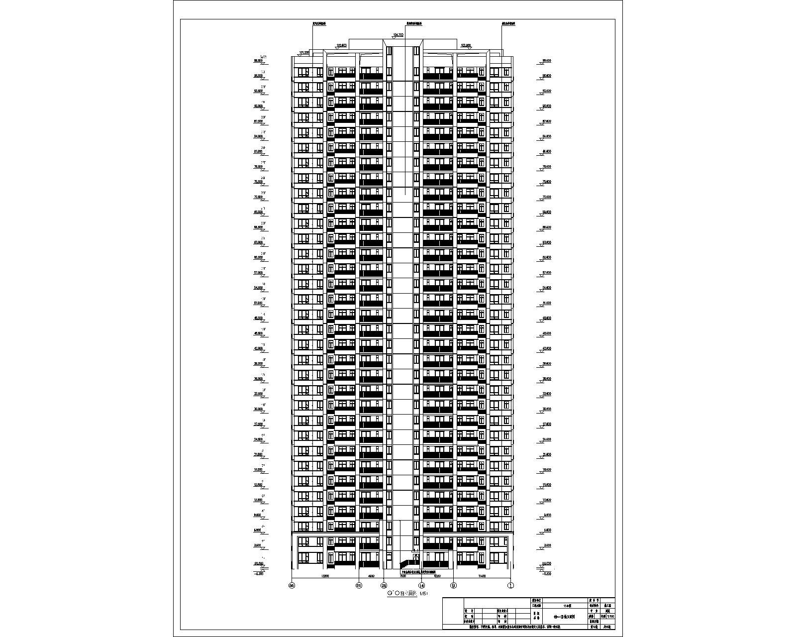 高层住宅建筑平立剖施工图