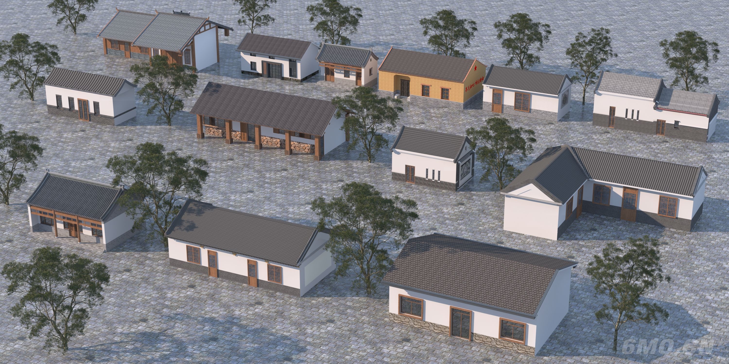 新中式乡村民房3D模型