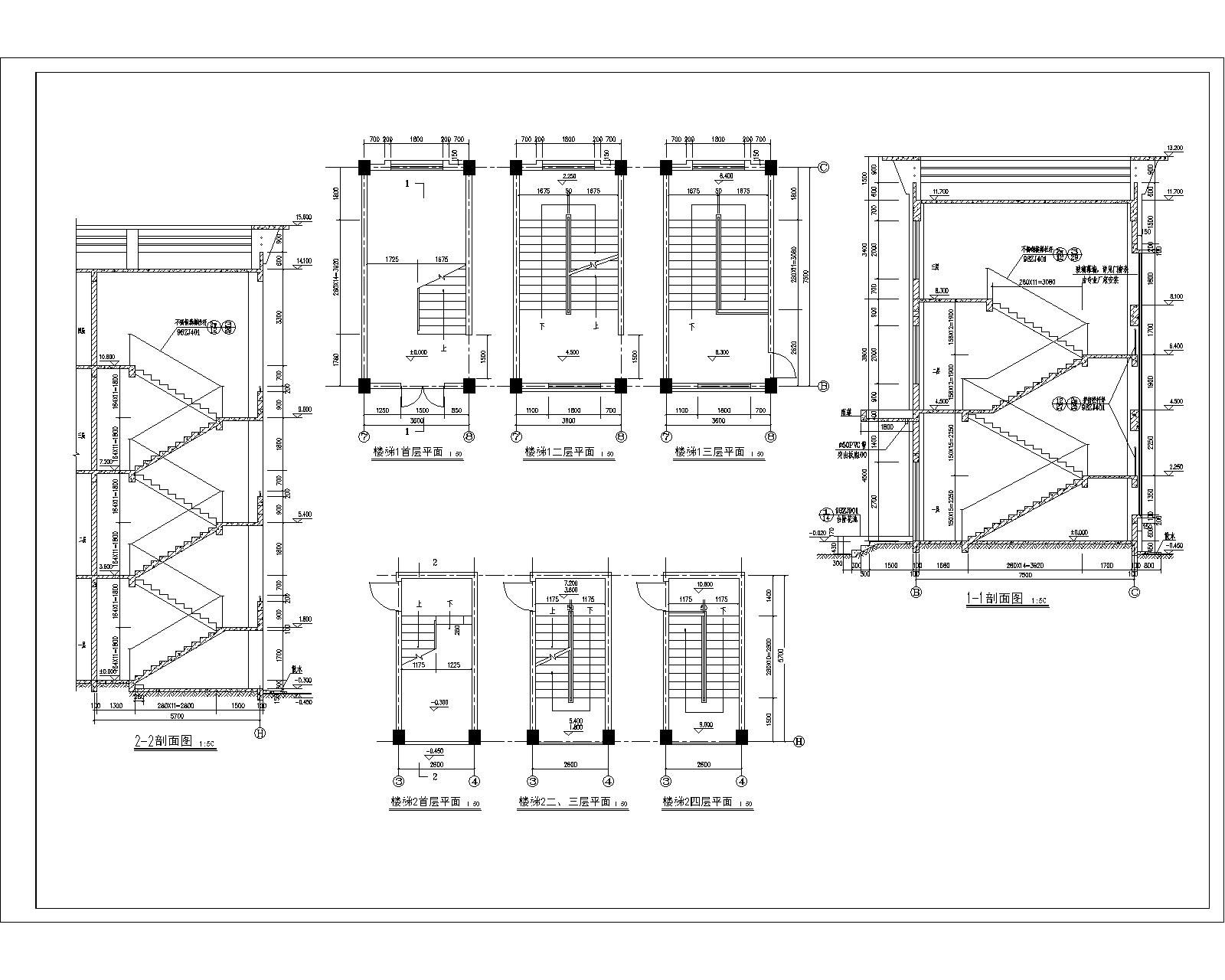多层宿舍楼建筑施工图