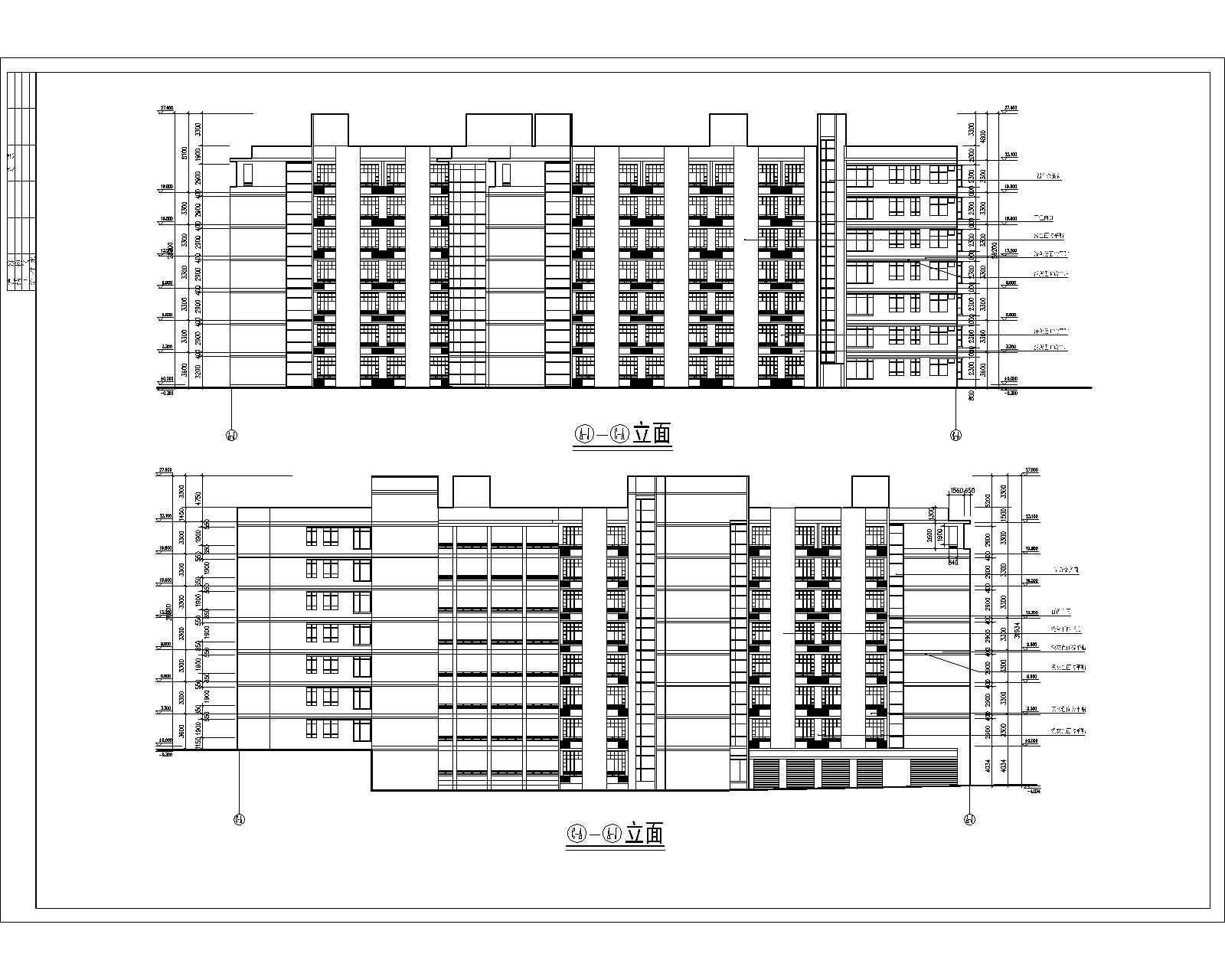 集体宿舍平立剖建施图