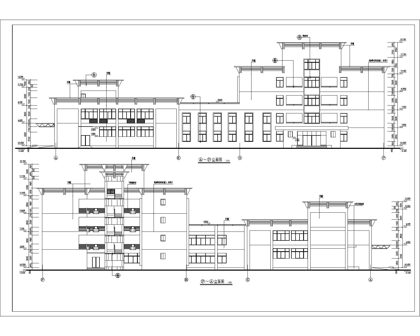 多层宿舍楼建筑施工图