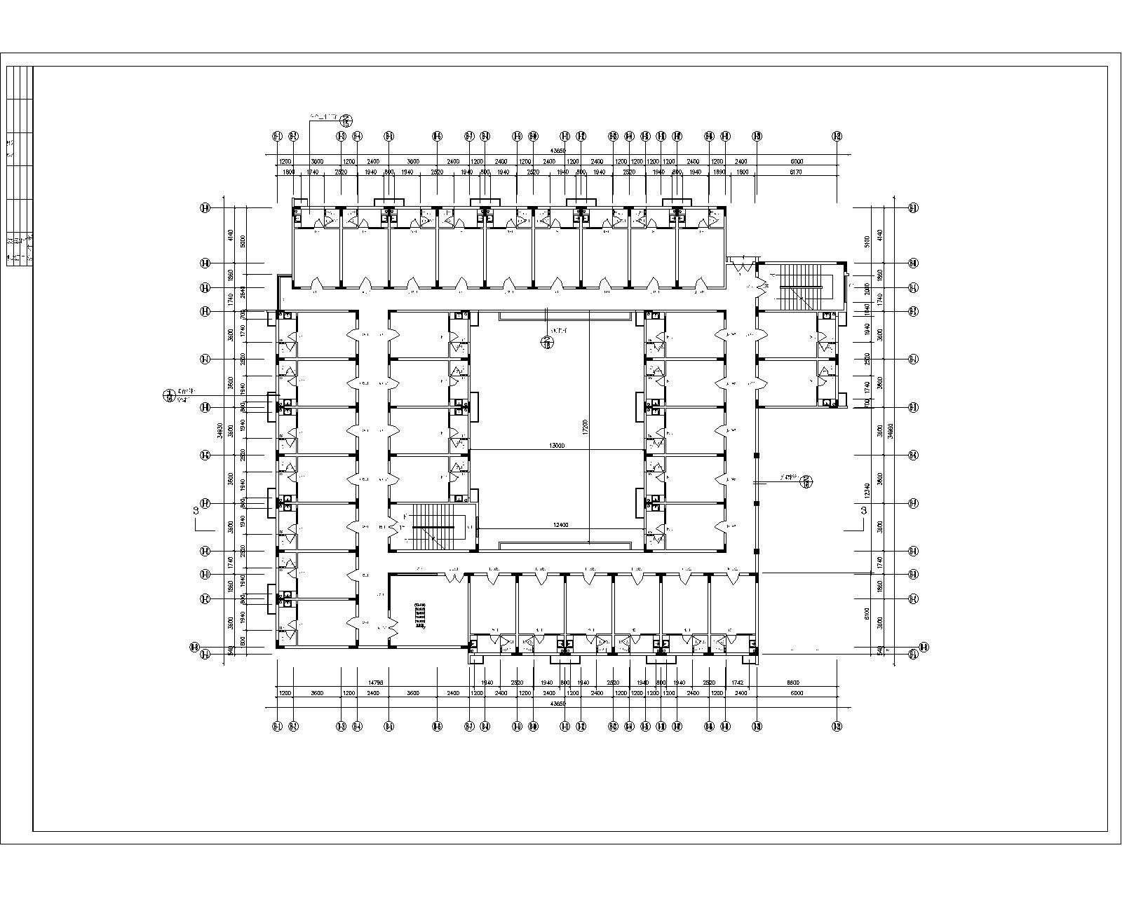 集体宿舍平立剖建施图