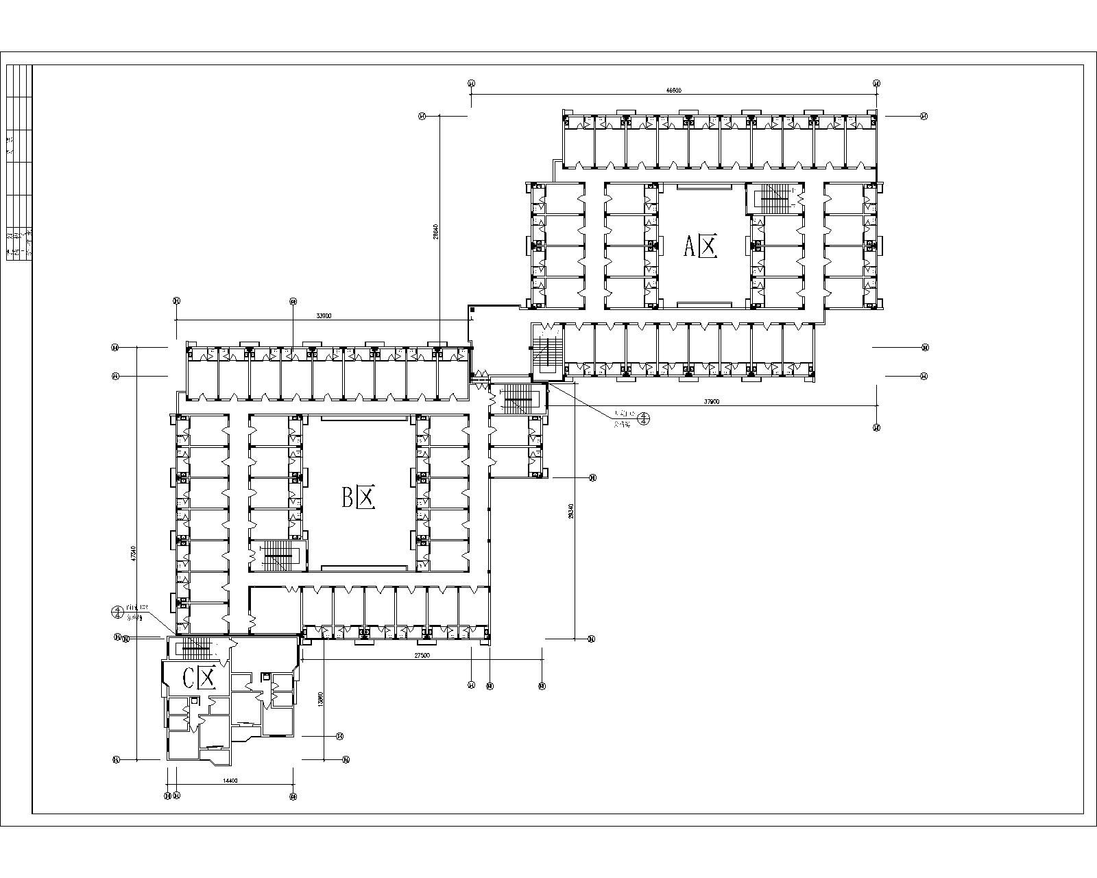 集体宿舍平立剖建施图