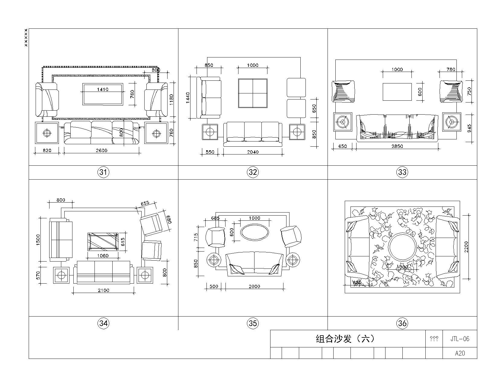 带尺寸CAD家具图库