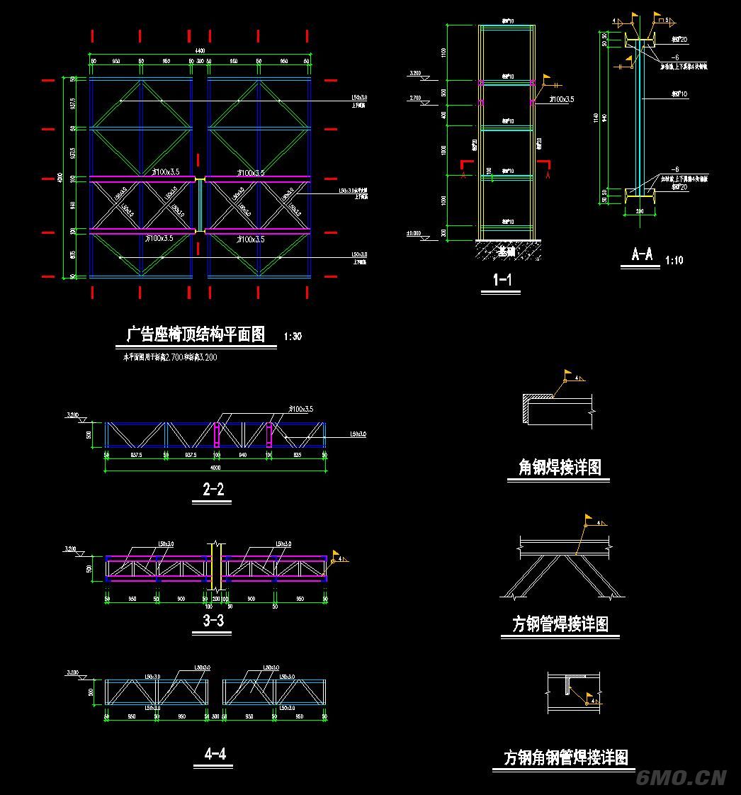 灯箱广告牌店面招牌CAD施工图