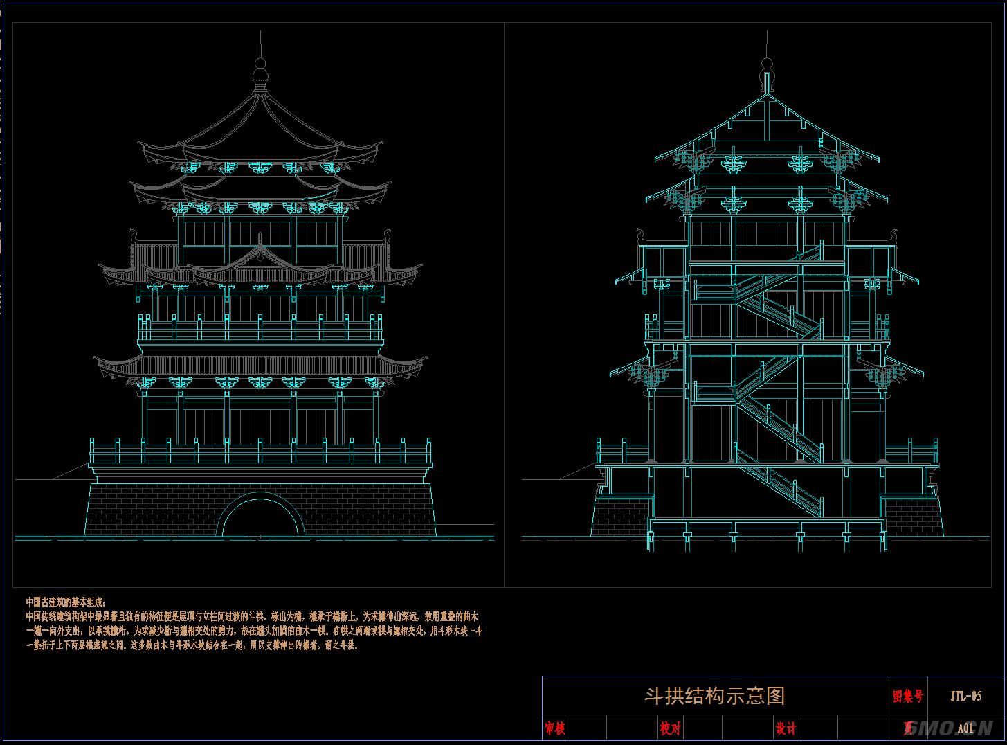 斗拱、榫卯构造CAD