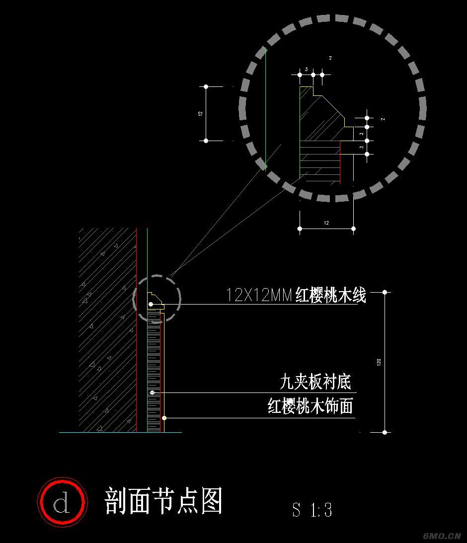各种材质踢脚线CAD节点图