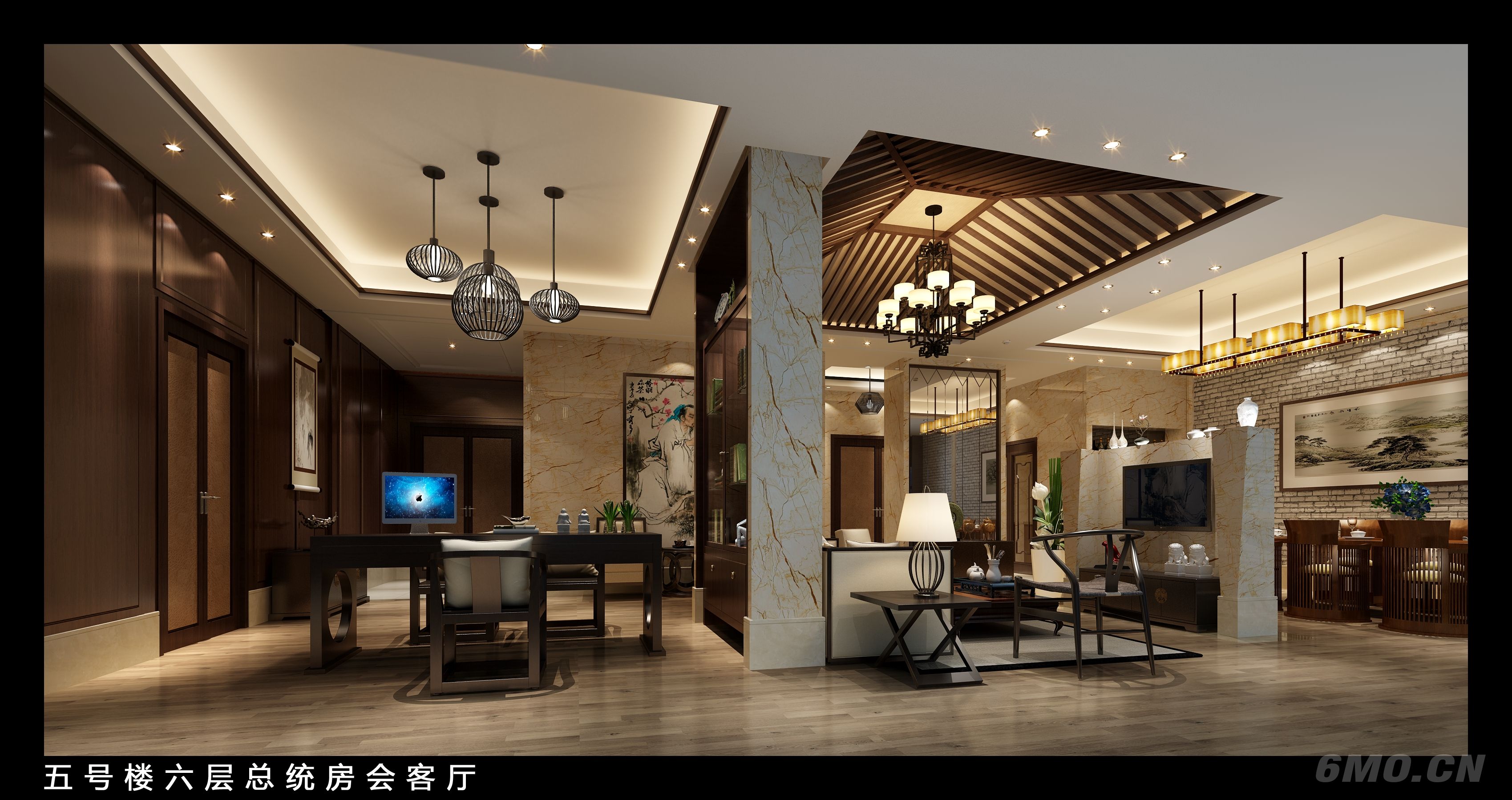 酒店总统套房施工图及效果图