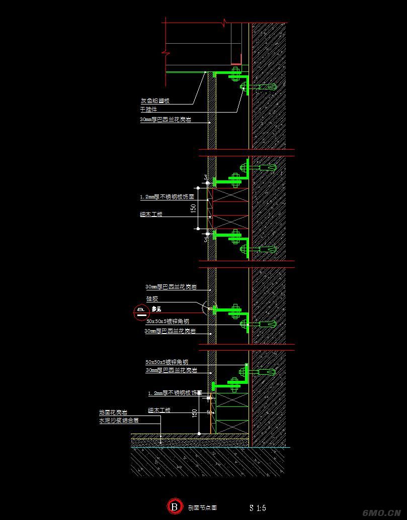 各种材质柱子CAD立面剖面图