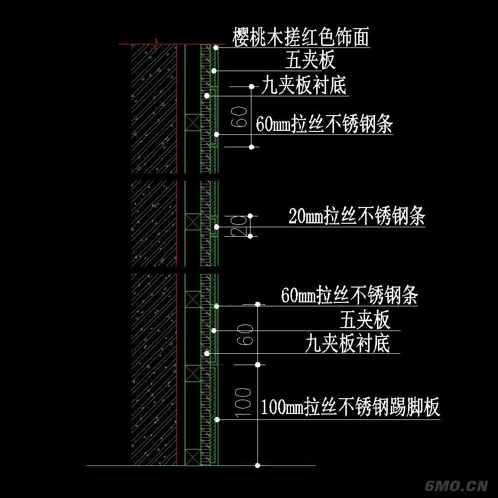 各种材质踢脚线CAD节点图