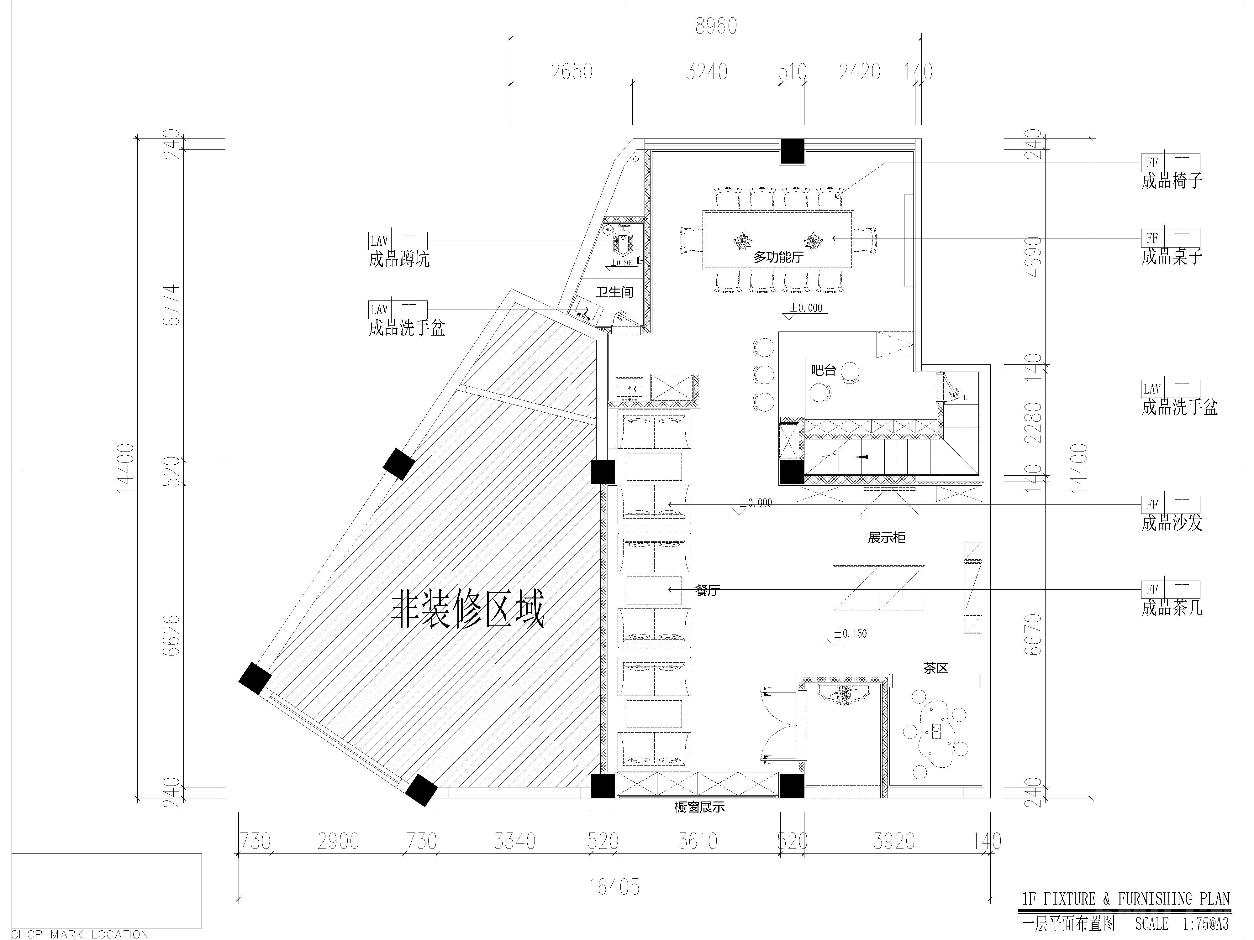 商场店铺珠宝店CAD施工图，系统平面图