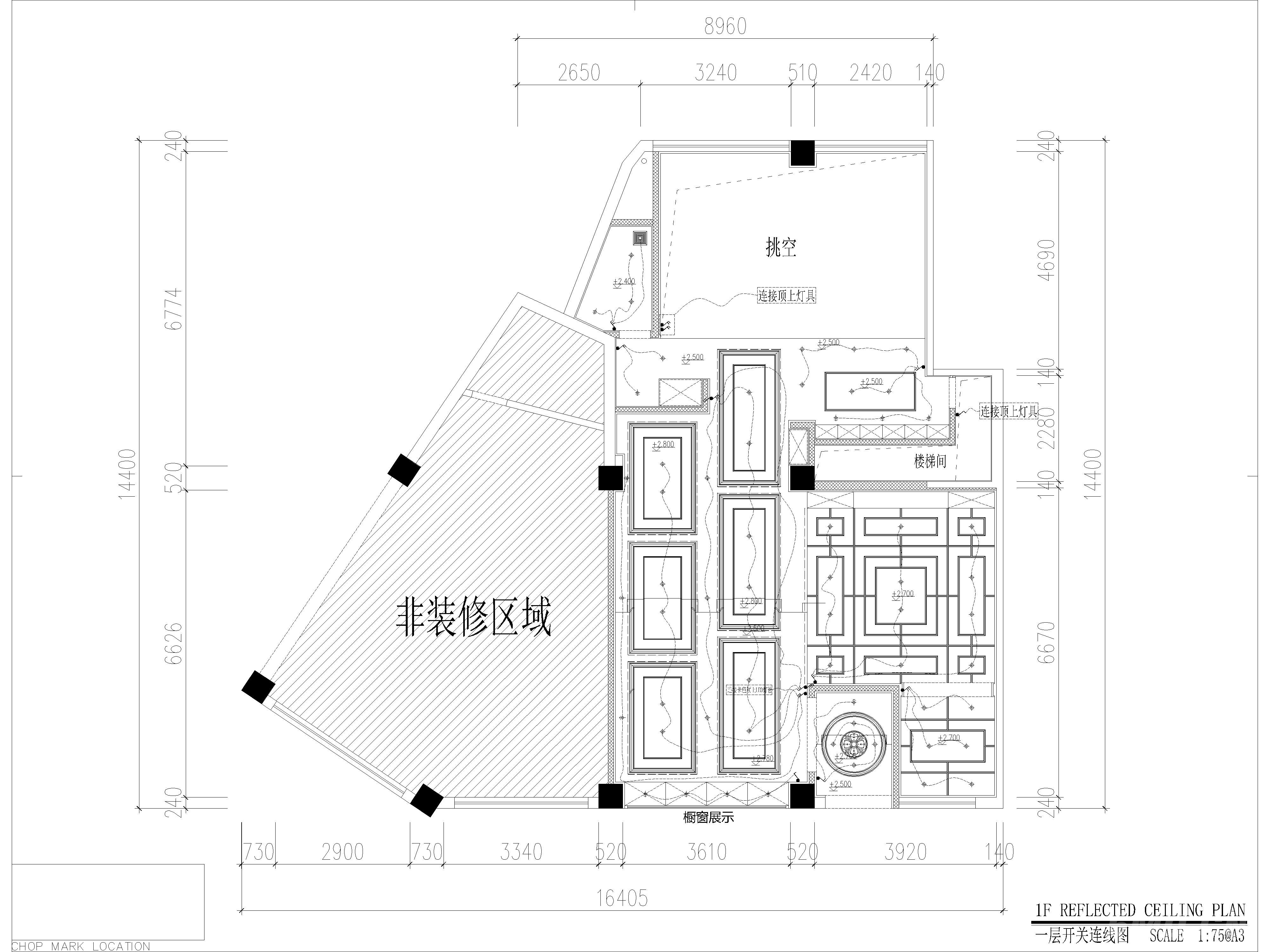 商场店铺珠宝店CAD施工图，系统平面图