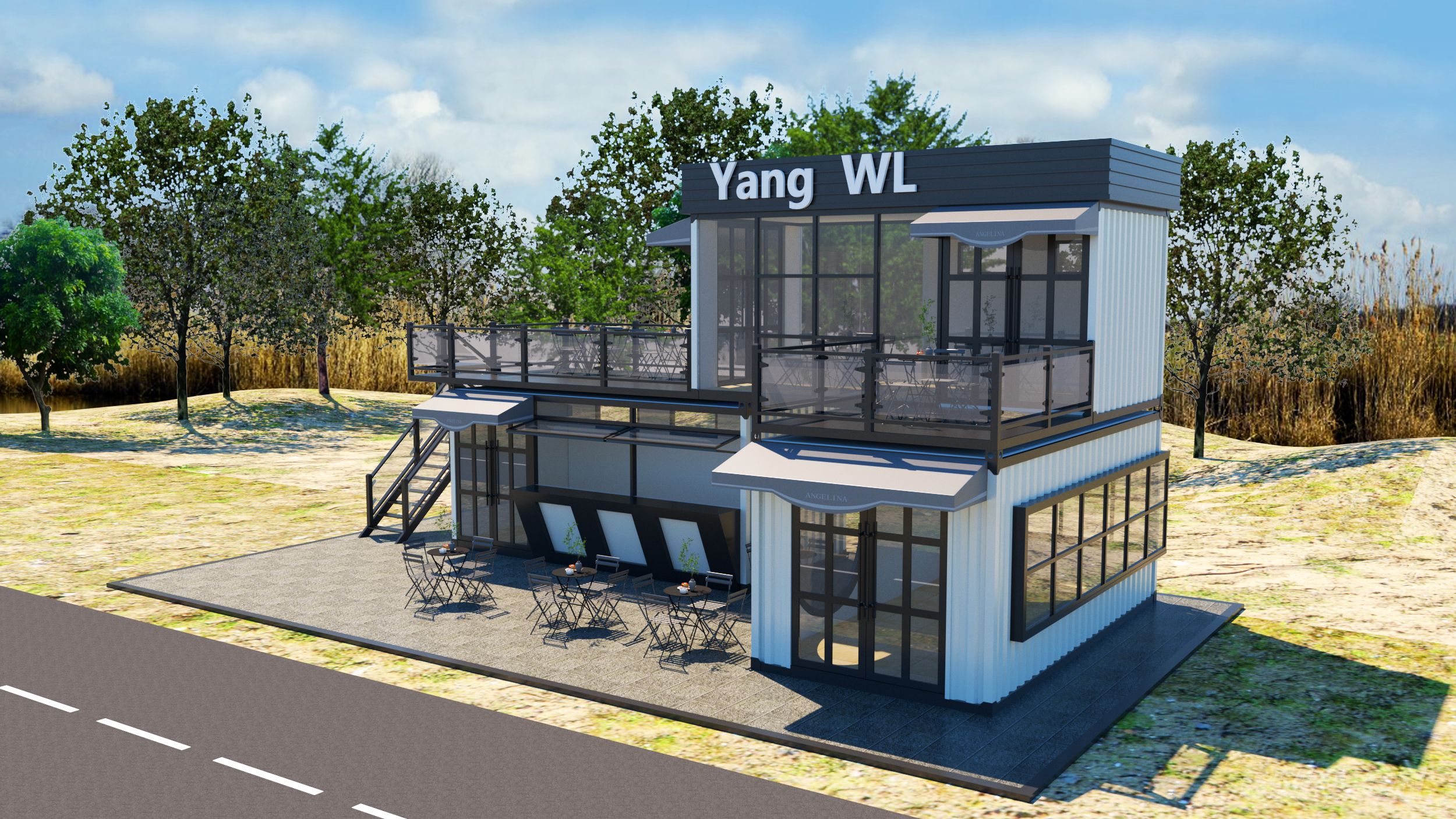 工业风集装箱餐饮建筑 咖啡厅 酒吧 奶茶店 快餐厅 小吃店 网红打卡点