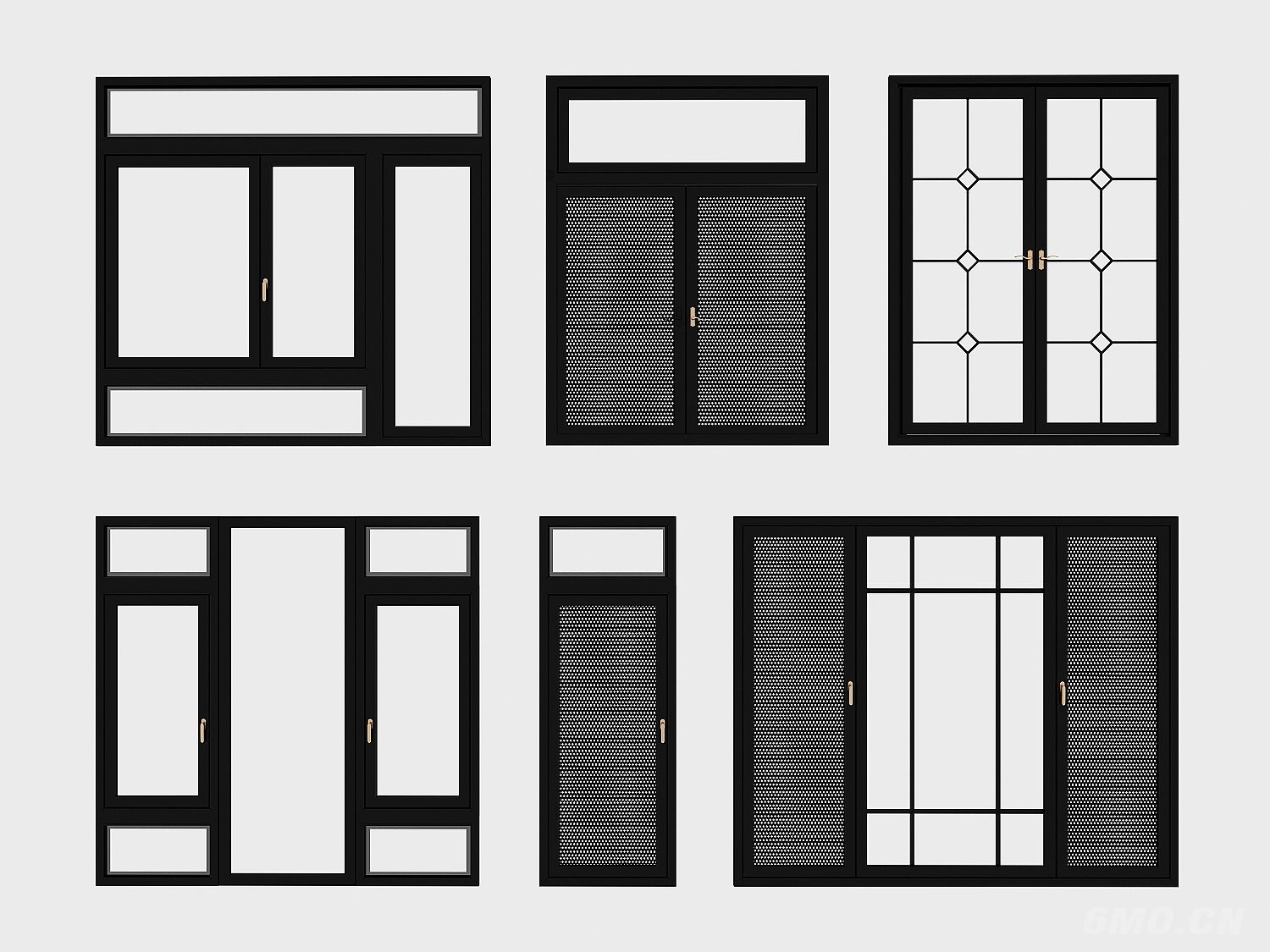 现代窗户，断桥铝塑钢窗户，平开窗，金刚纱防护网窗户，厨房推拉门，客厅窗户