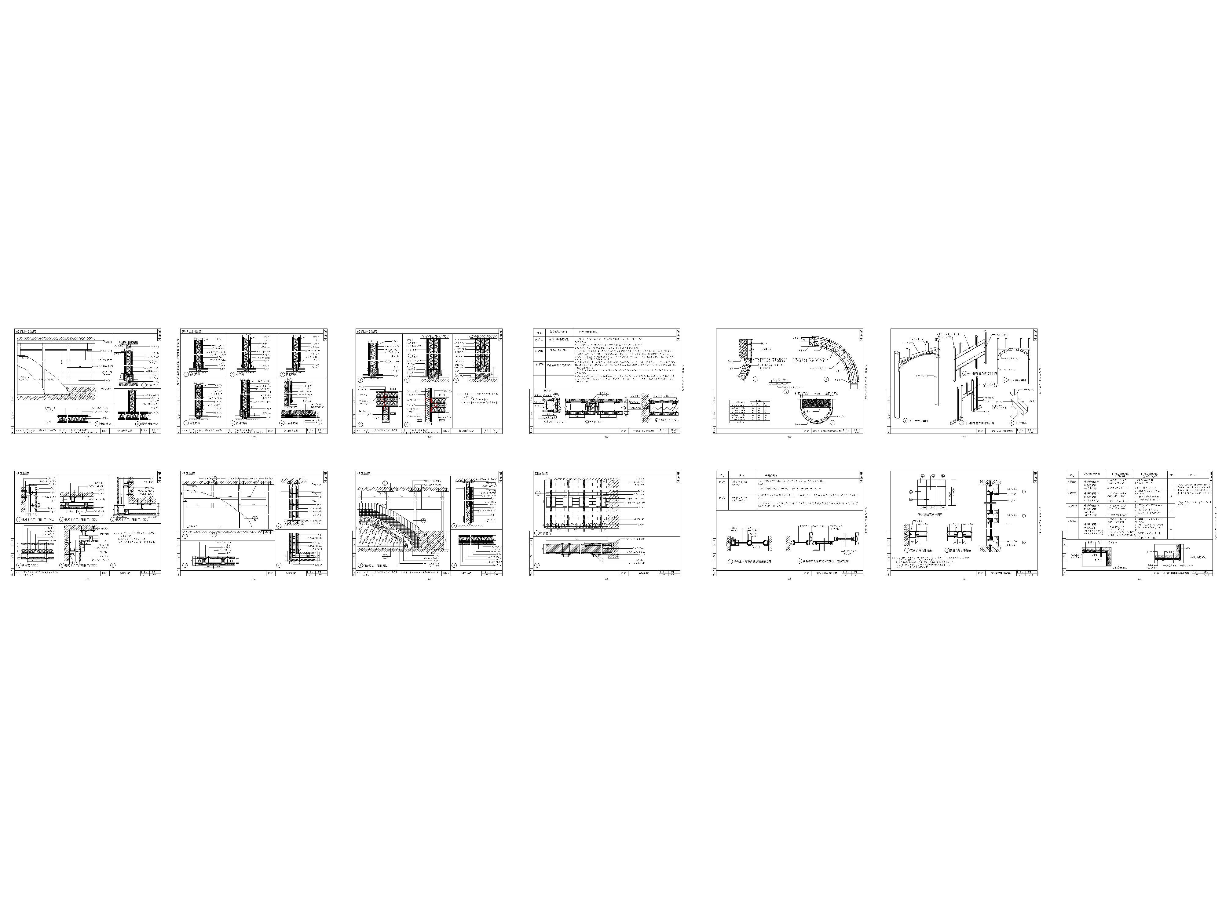 家装公工装通用工艺节点图，墙面隔断墙工艺节点图，大样图，CAD施工图