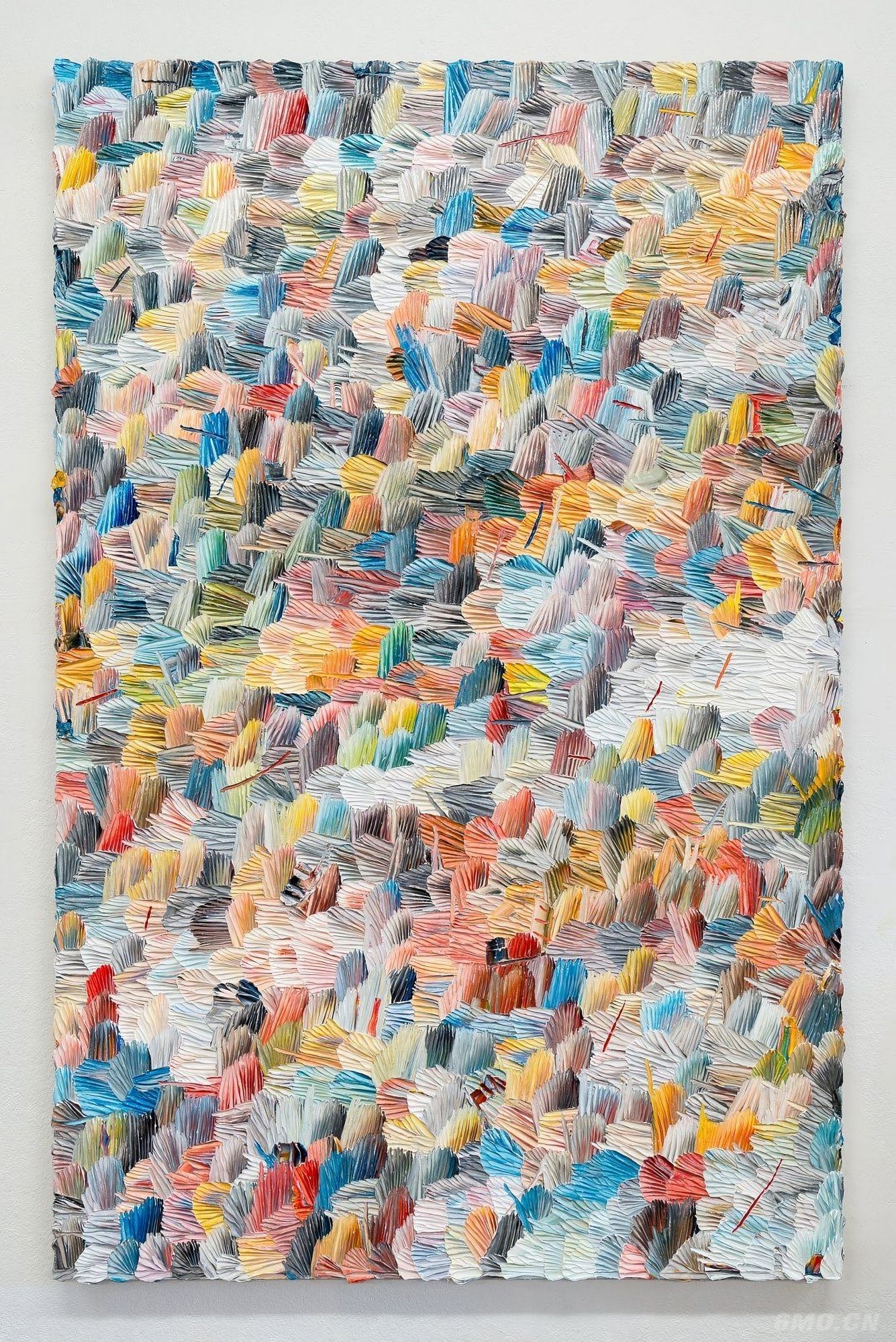 现代彩色抽象油画肌理装饰画贴图