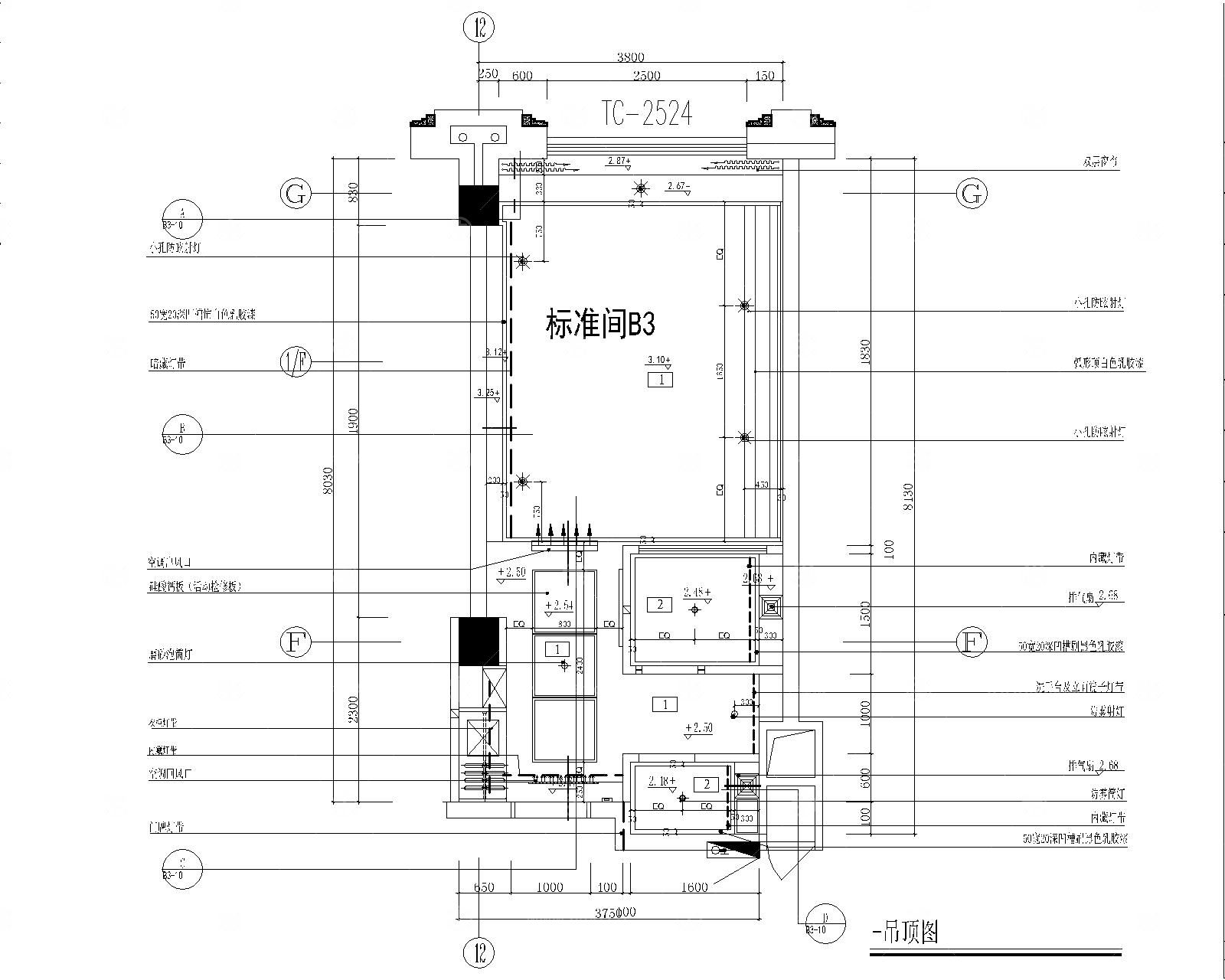 酒店标准双床房施工图