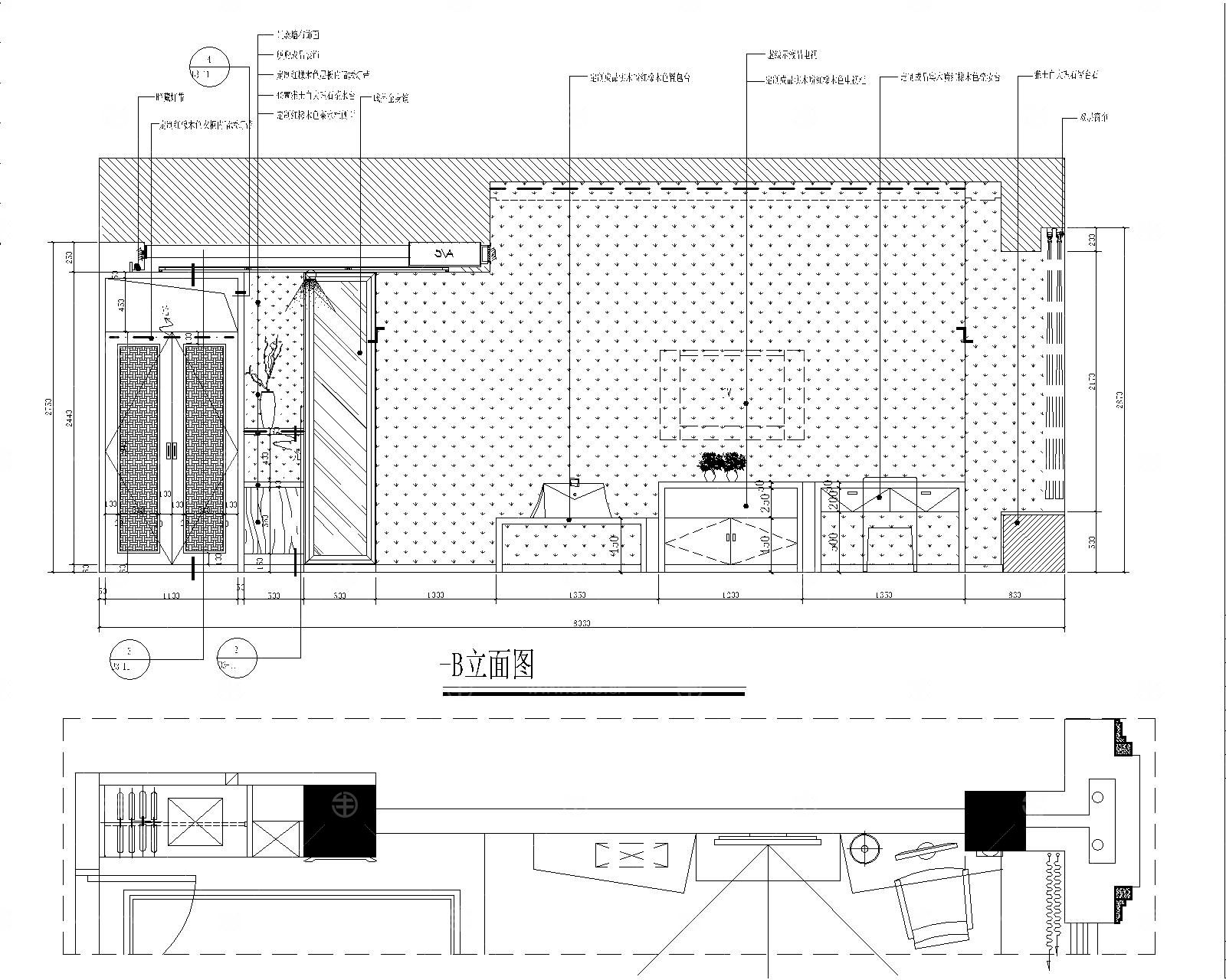 酒店标准双床房施工图