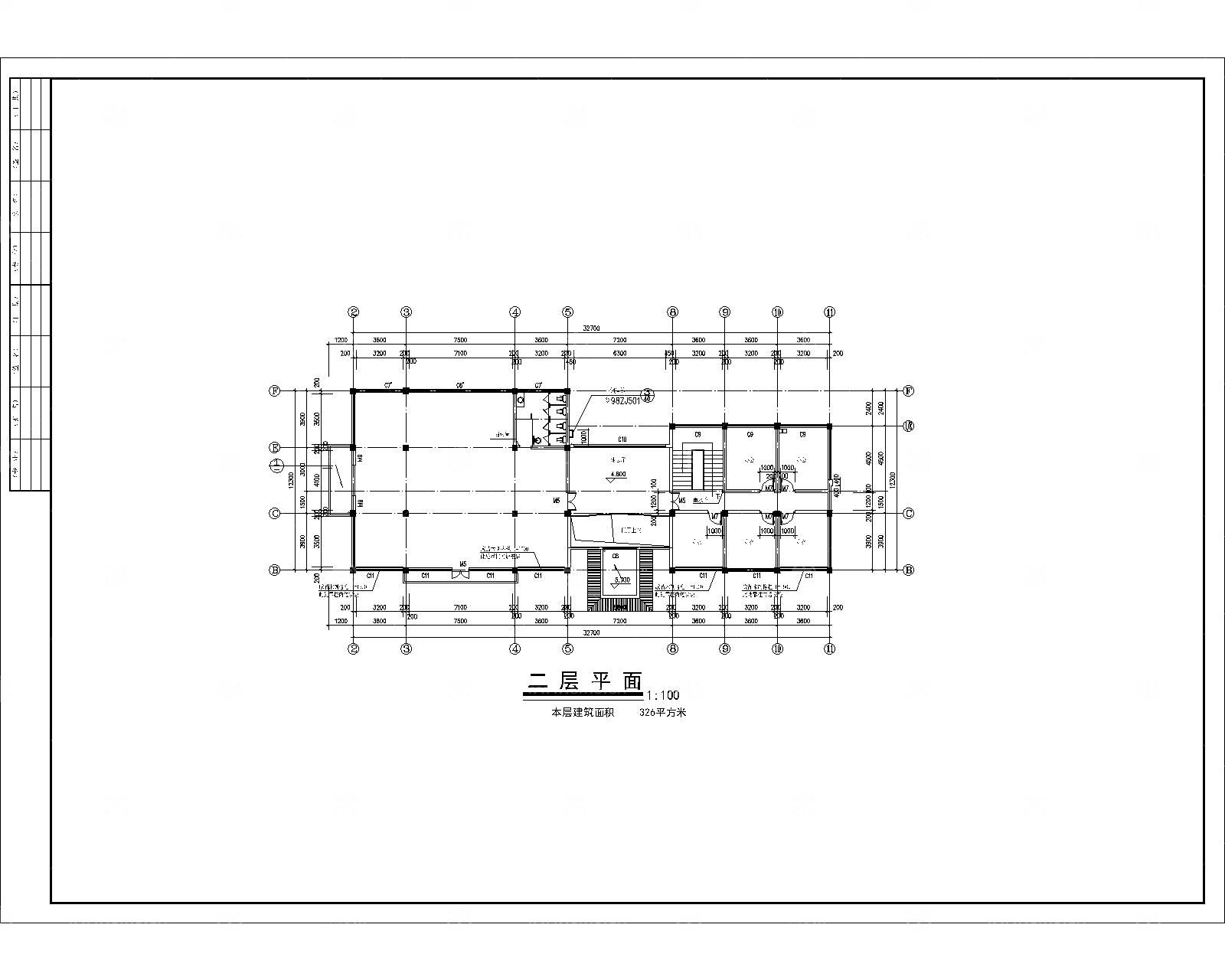 会所建筑平立剖施工图