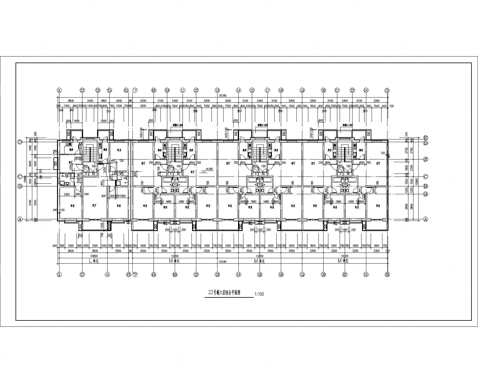 两栋小区安置住宅建筑平面布置图.