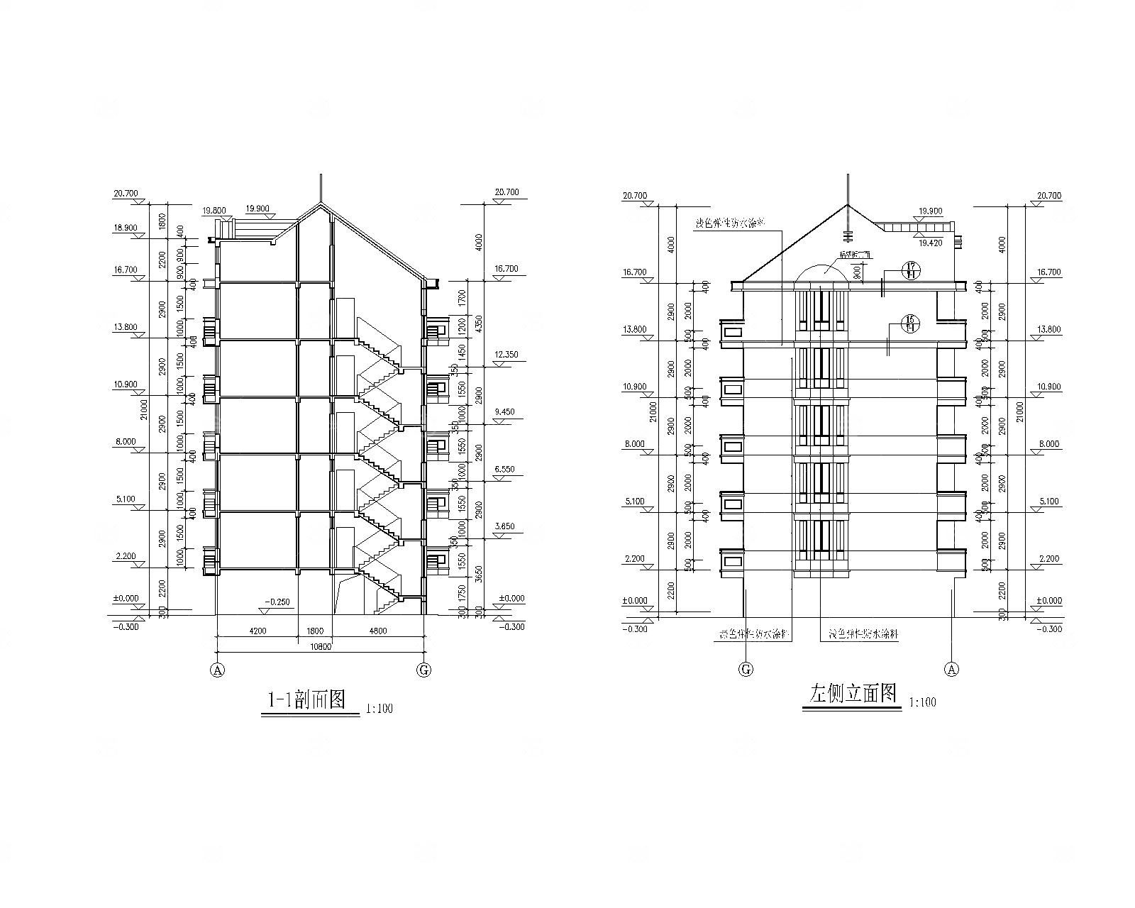 临街商住楼建筑施工图