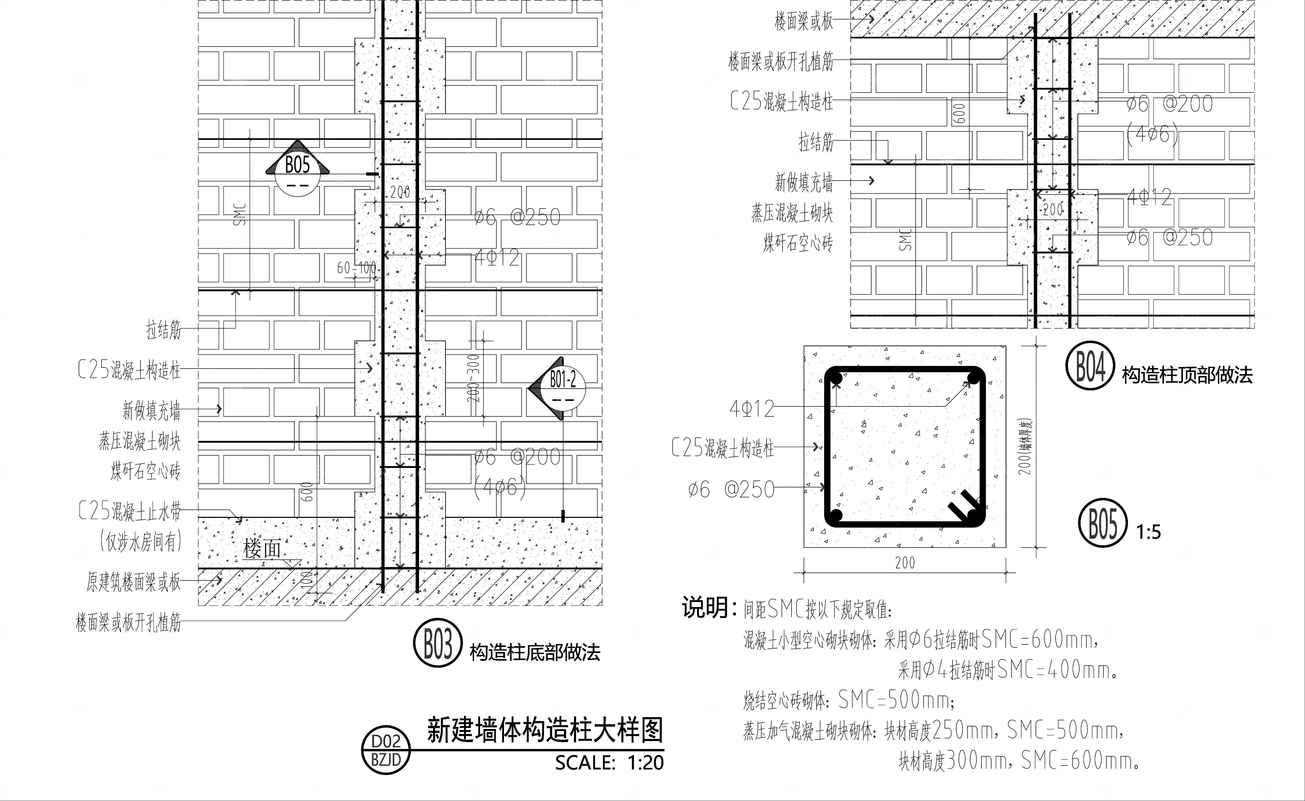 室内砌筑墙体常用节点
