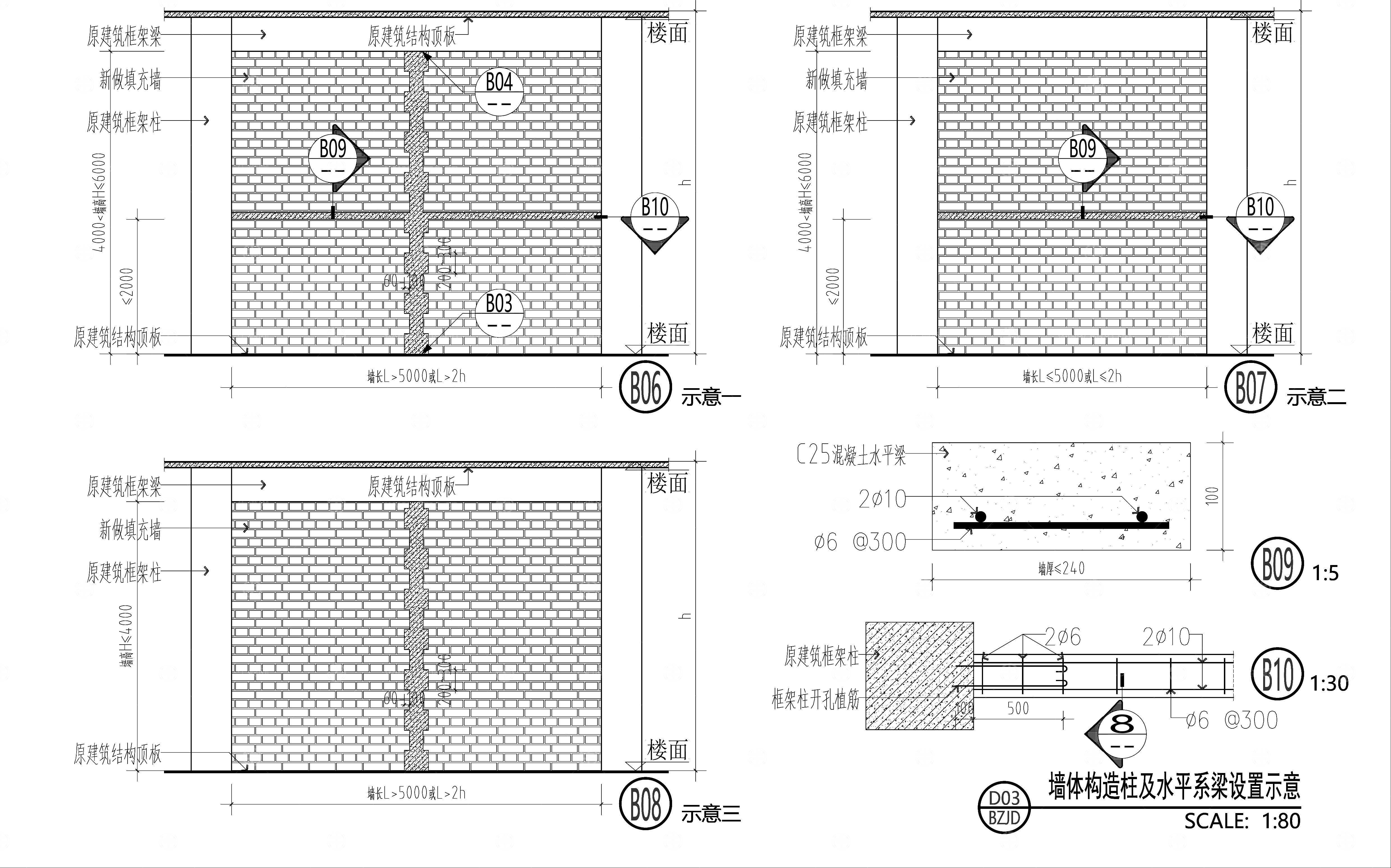 室内砌筑墙体常用节点