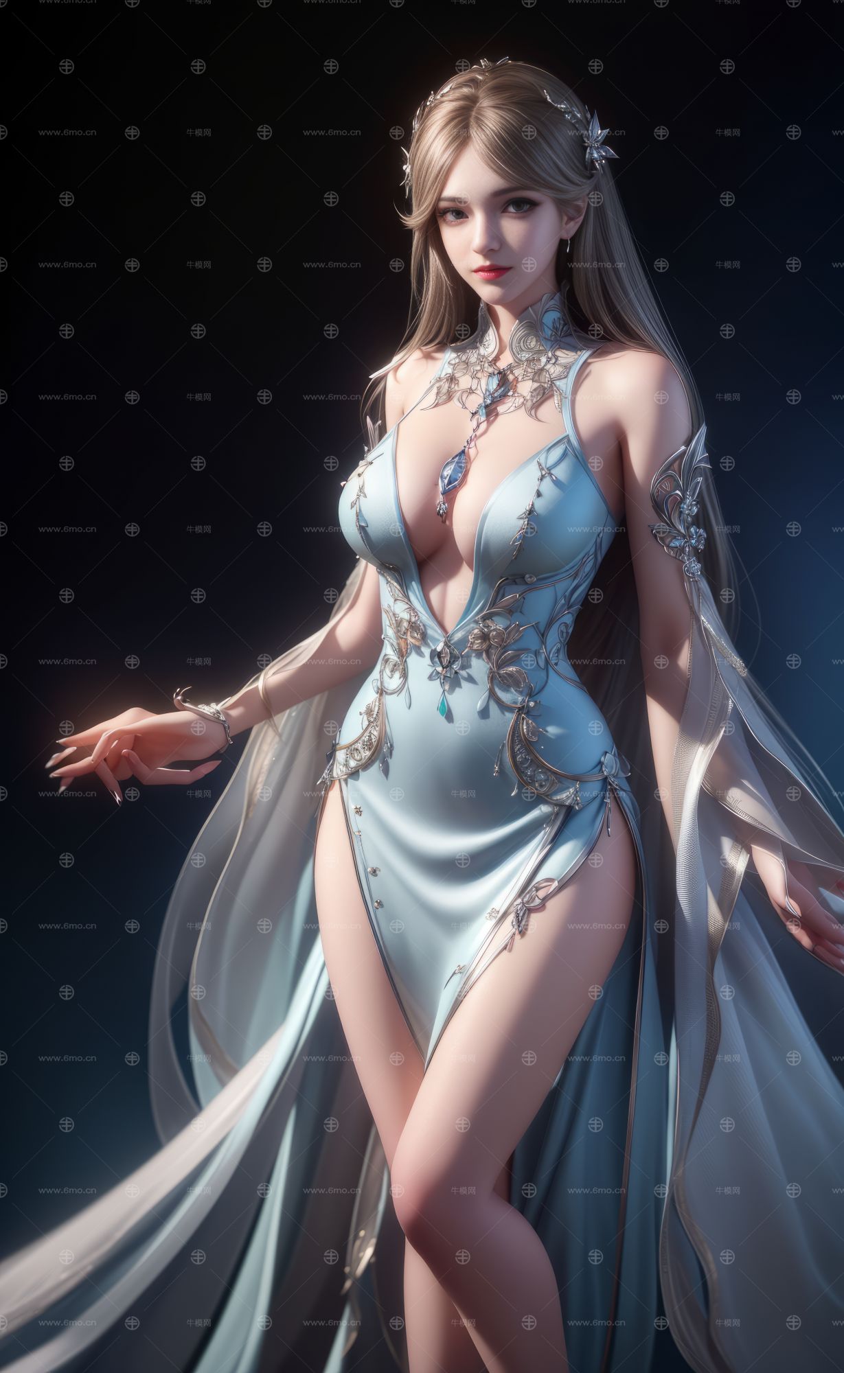 3D美女人物全身图