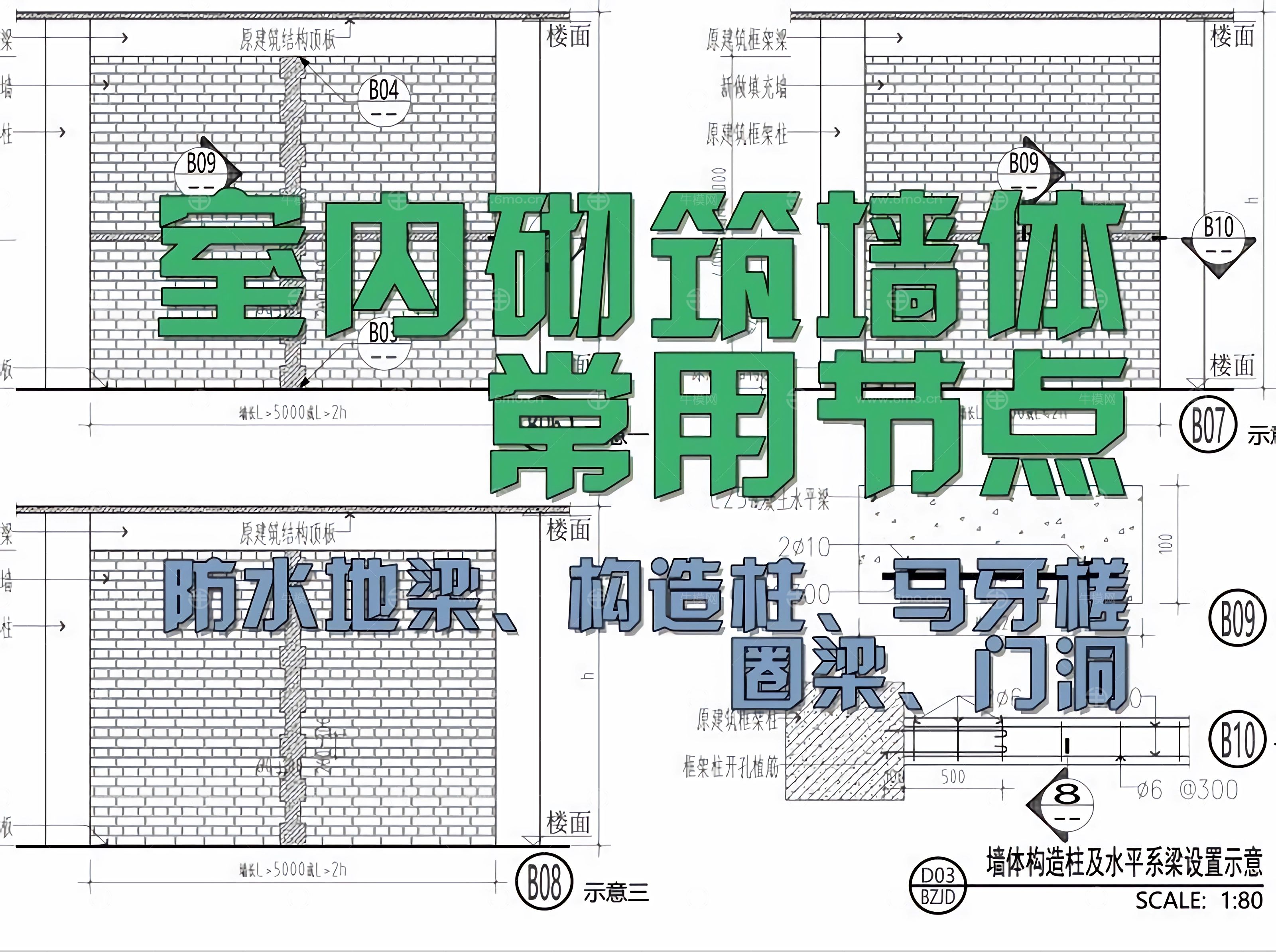 室内砌筑墙体常用节点