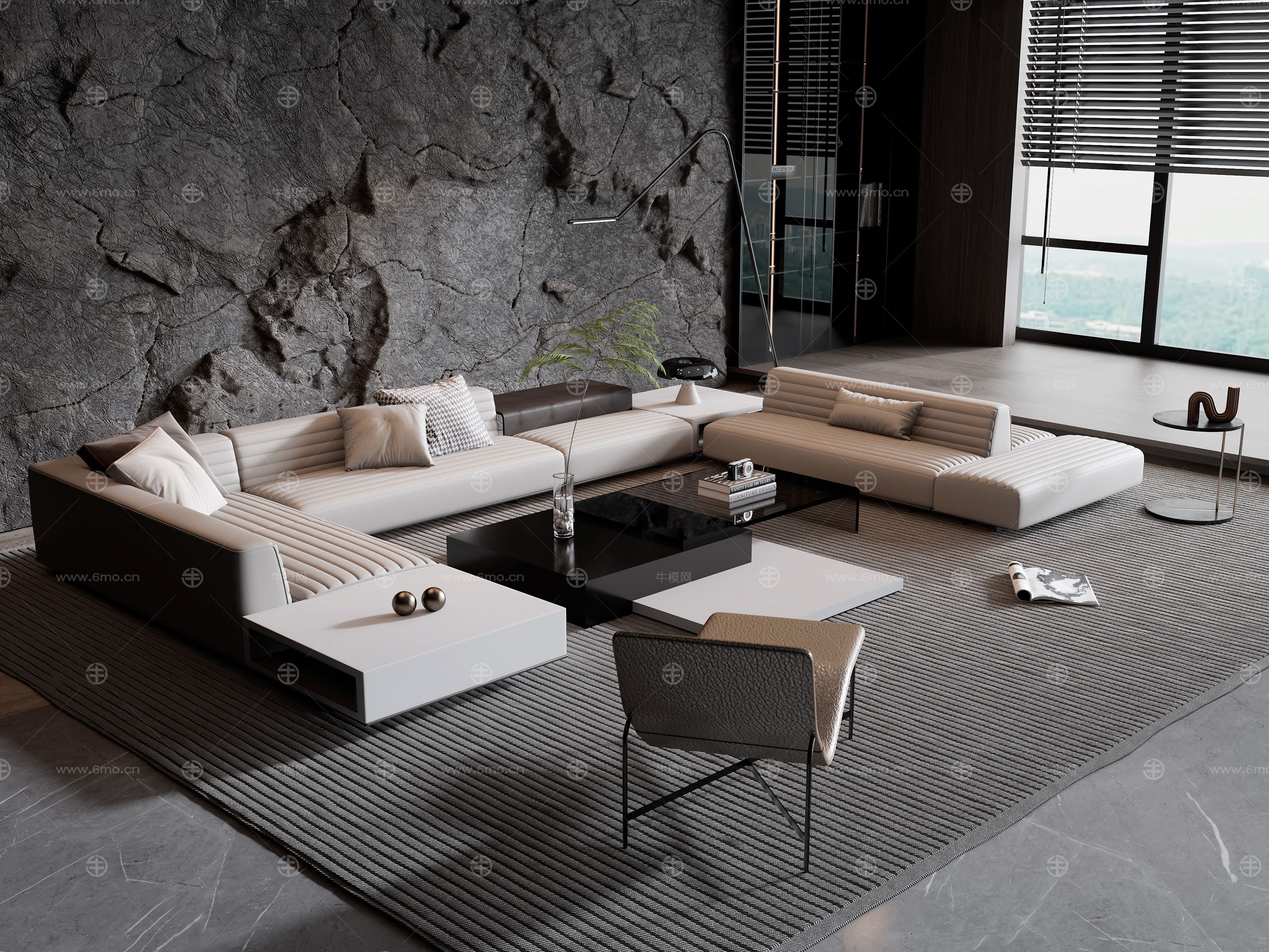 Minotti 现代沙发茶几组合