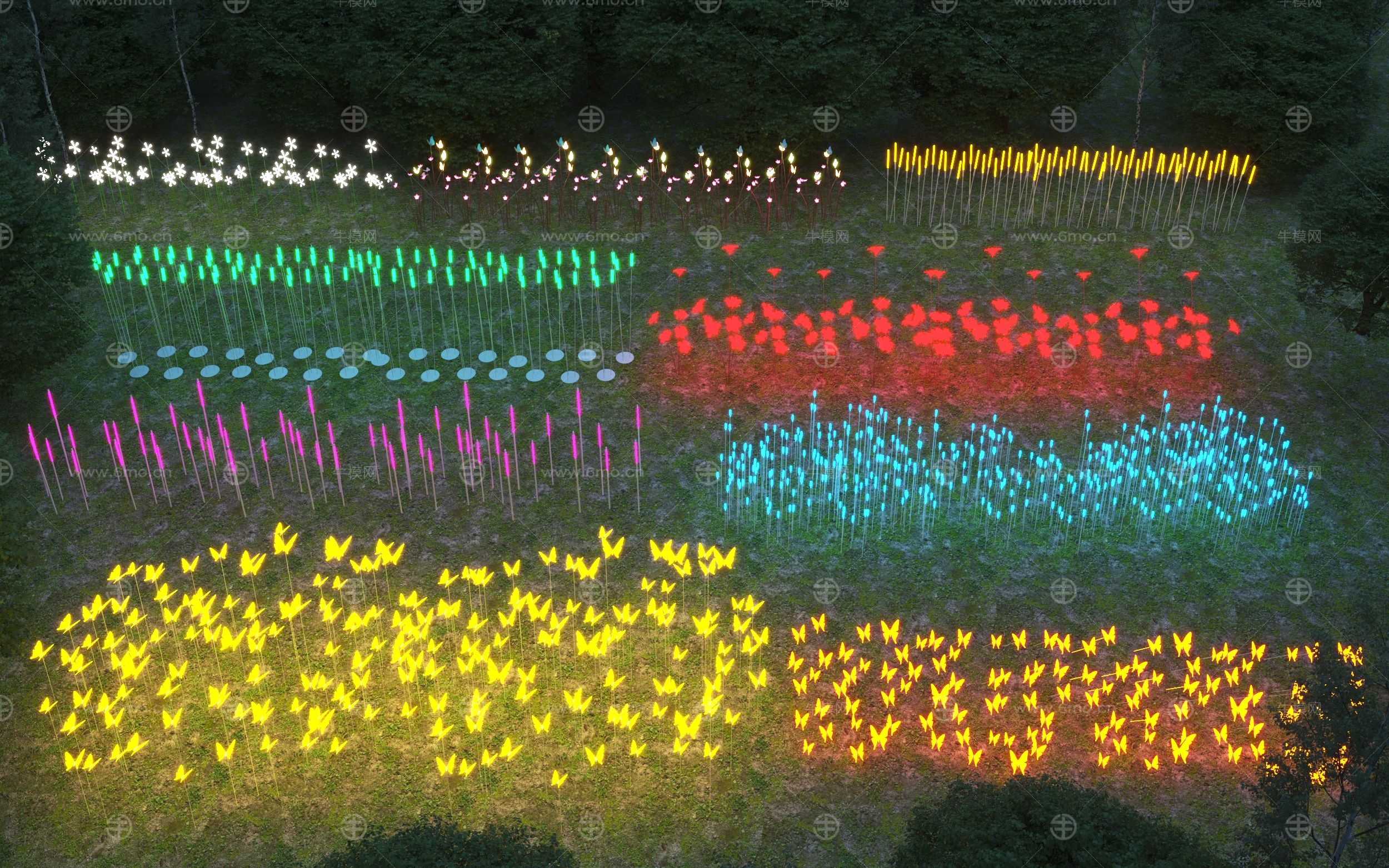 现代草坪灯景观灯氛3D模型