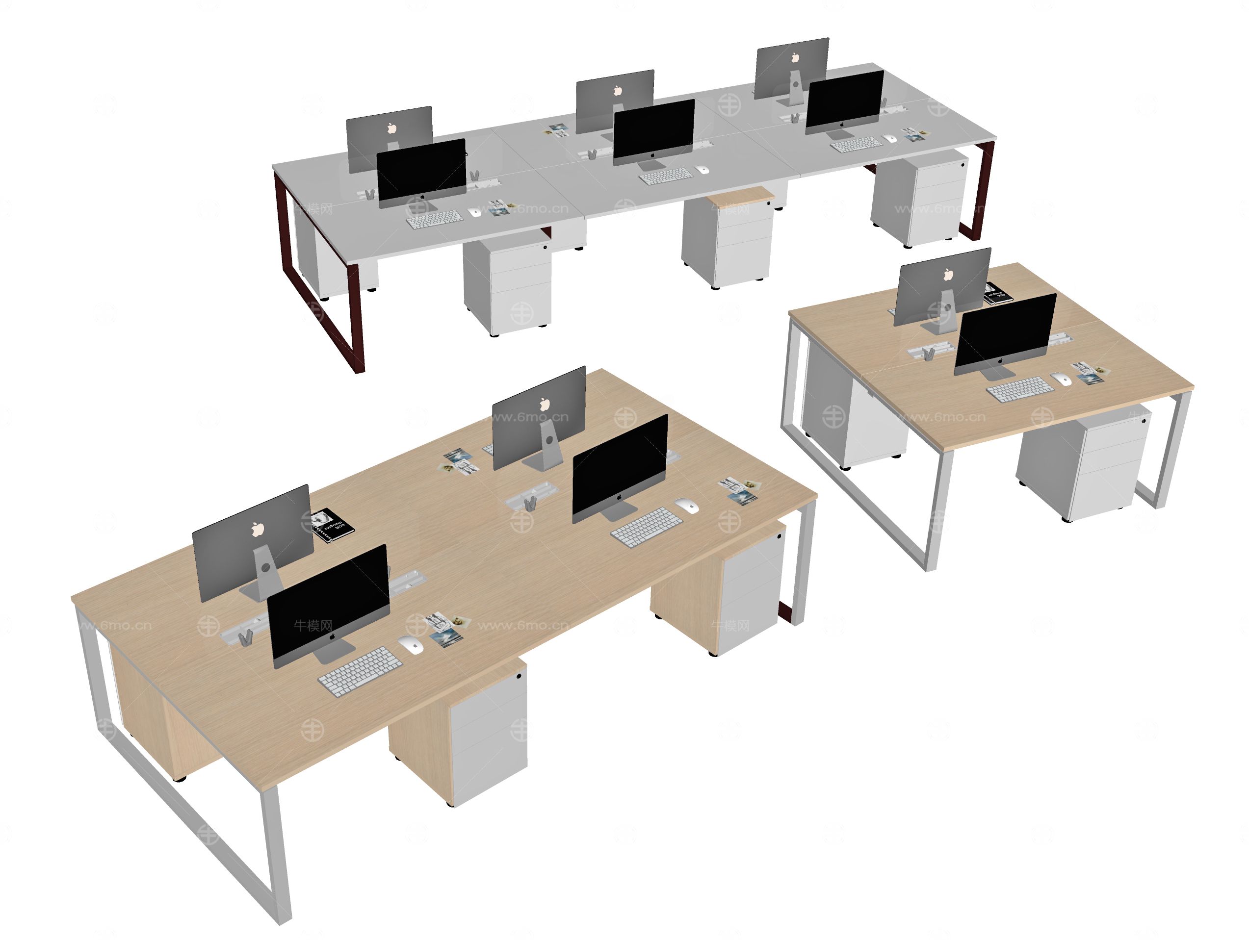 现代办公桌，工位，职员桌，员工位，屏风工位，卡座，条桌，办公桌，对坐桌，桌上屏