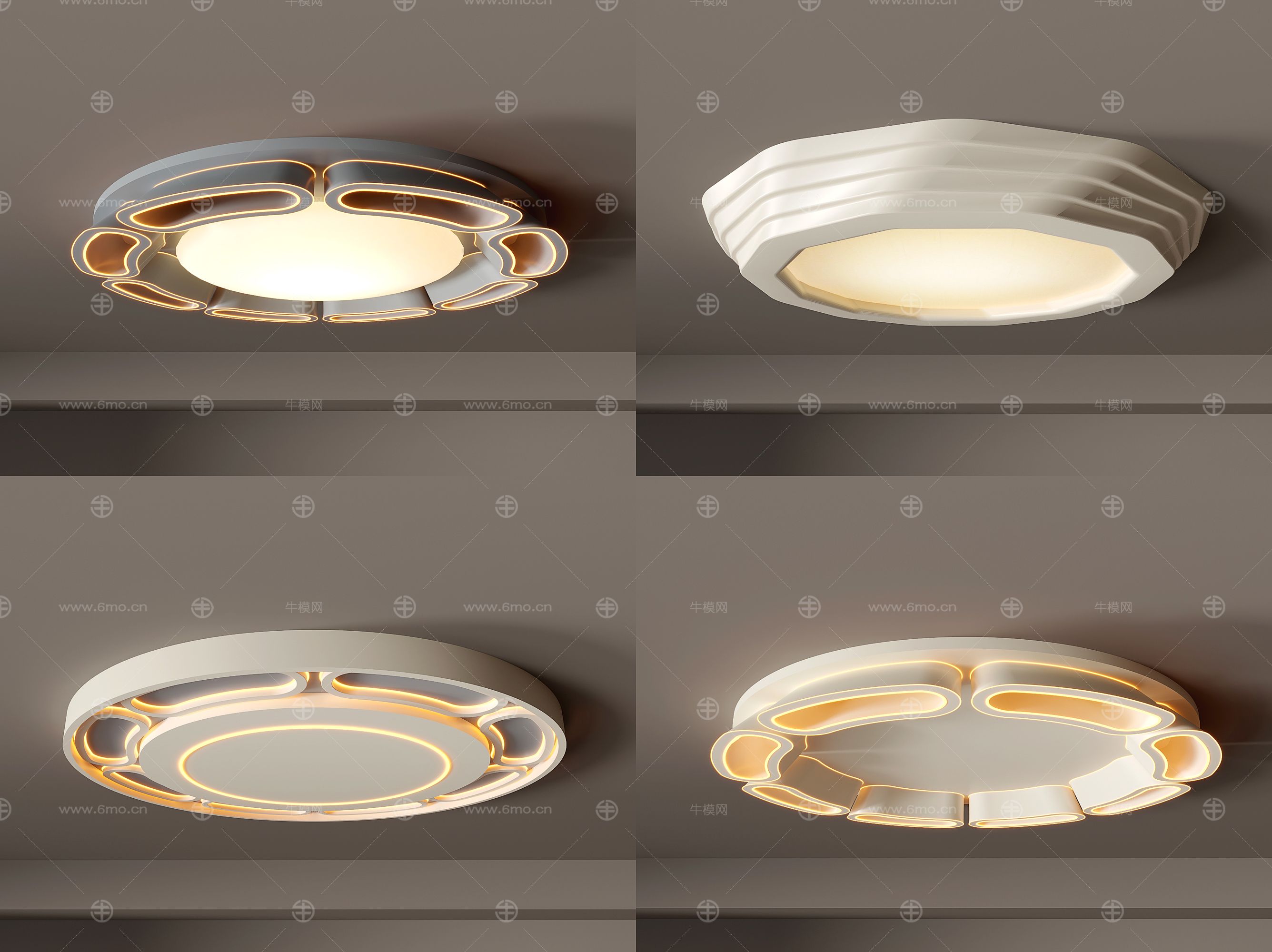 现代简约大气高档  客厅灯 卧室灯 吸顶灯 方形圆形几何形灯具组合
