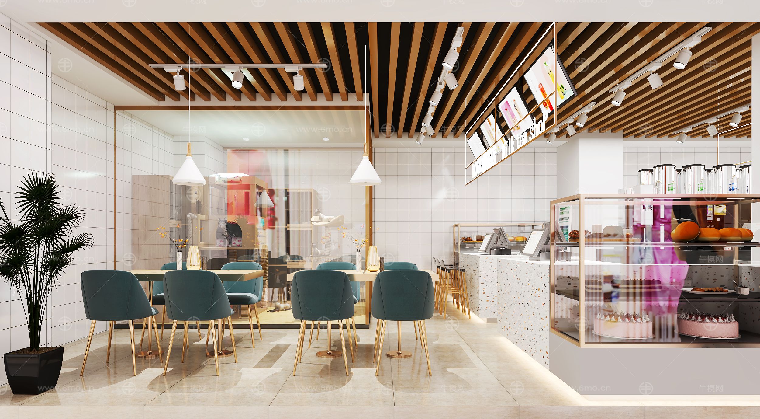 现代奶茶店