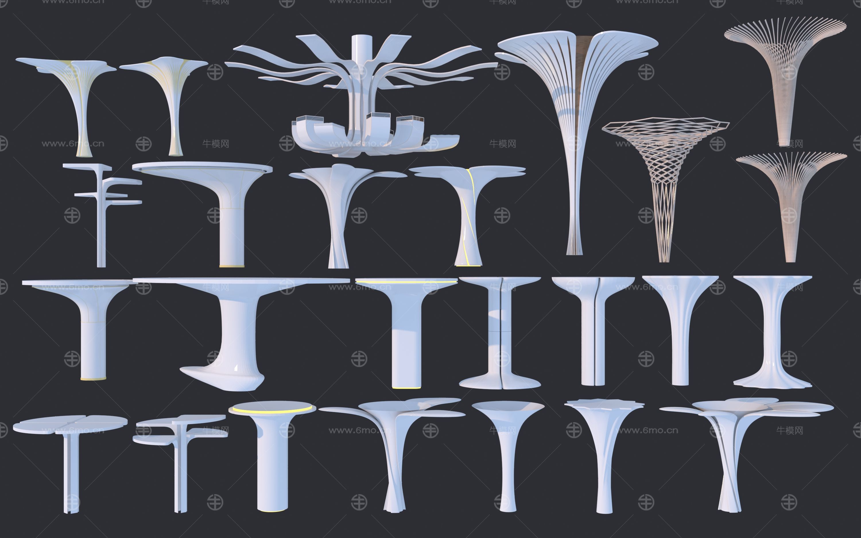 现代异形柱子 装饰柱合集3D模型